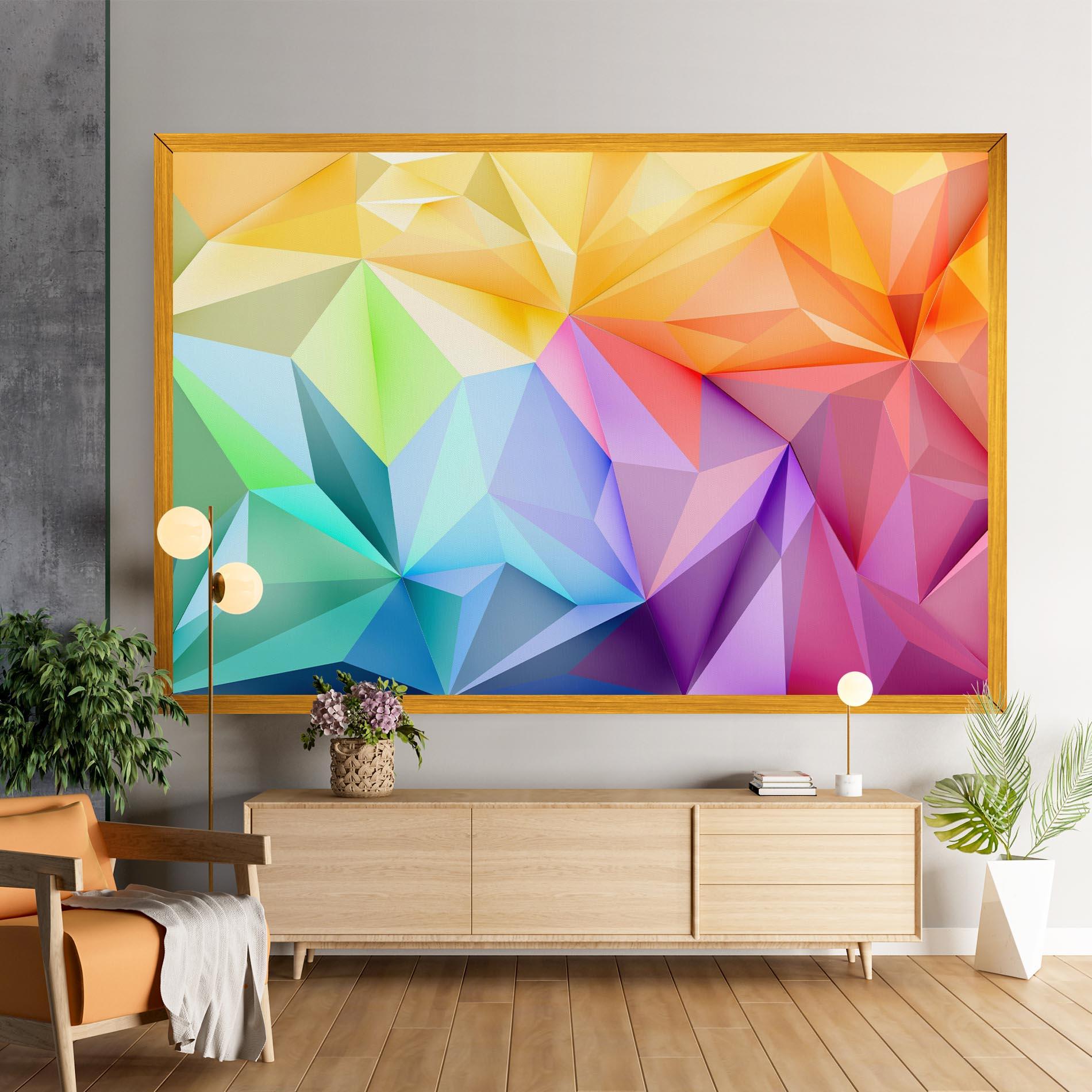 Tablou Canvas Rainbow Triangle Mix mockup 9