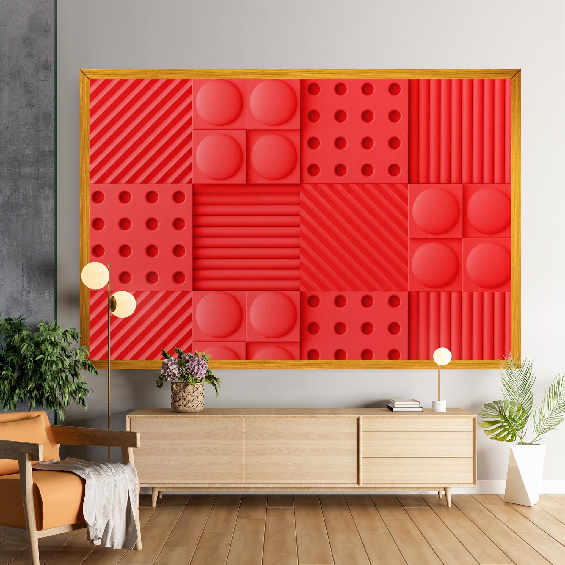 Tablou Canvas Red Square Circle mockup 9