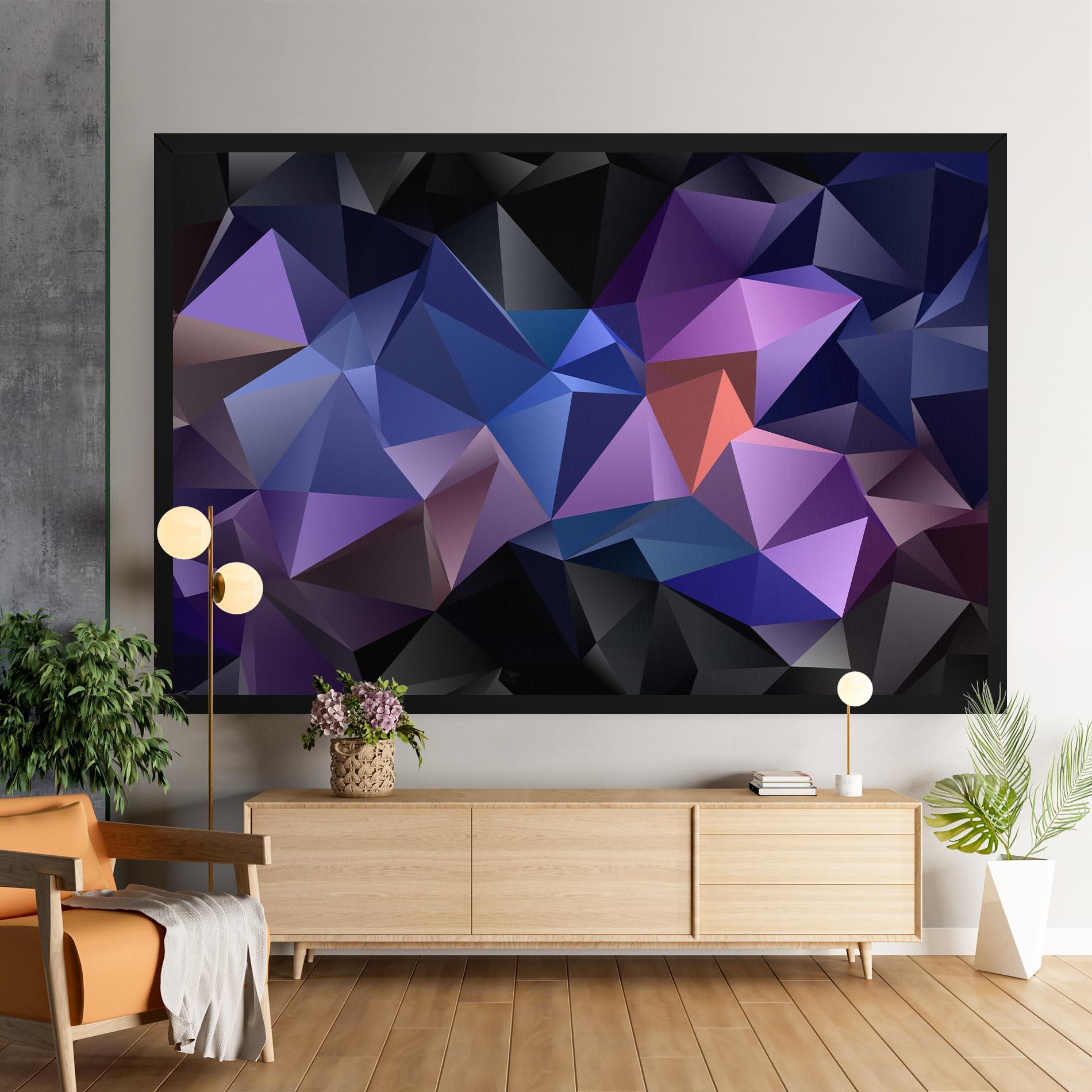 Tablou Canvas Black Purple Triangle mockup 9
