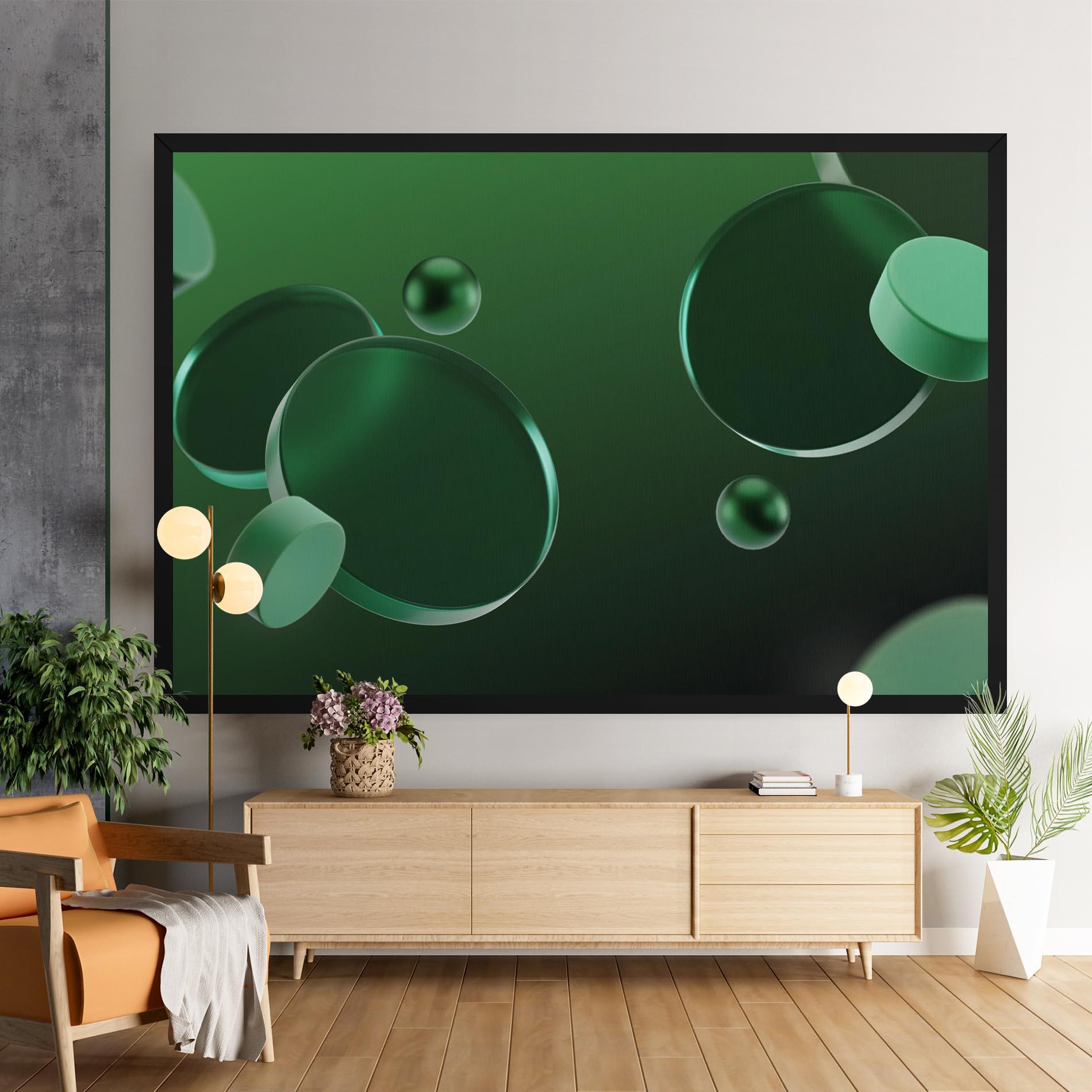 Tablou Canvas Green Circle Floating mockup 9
