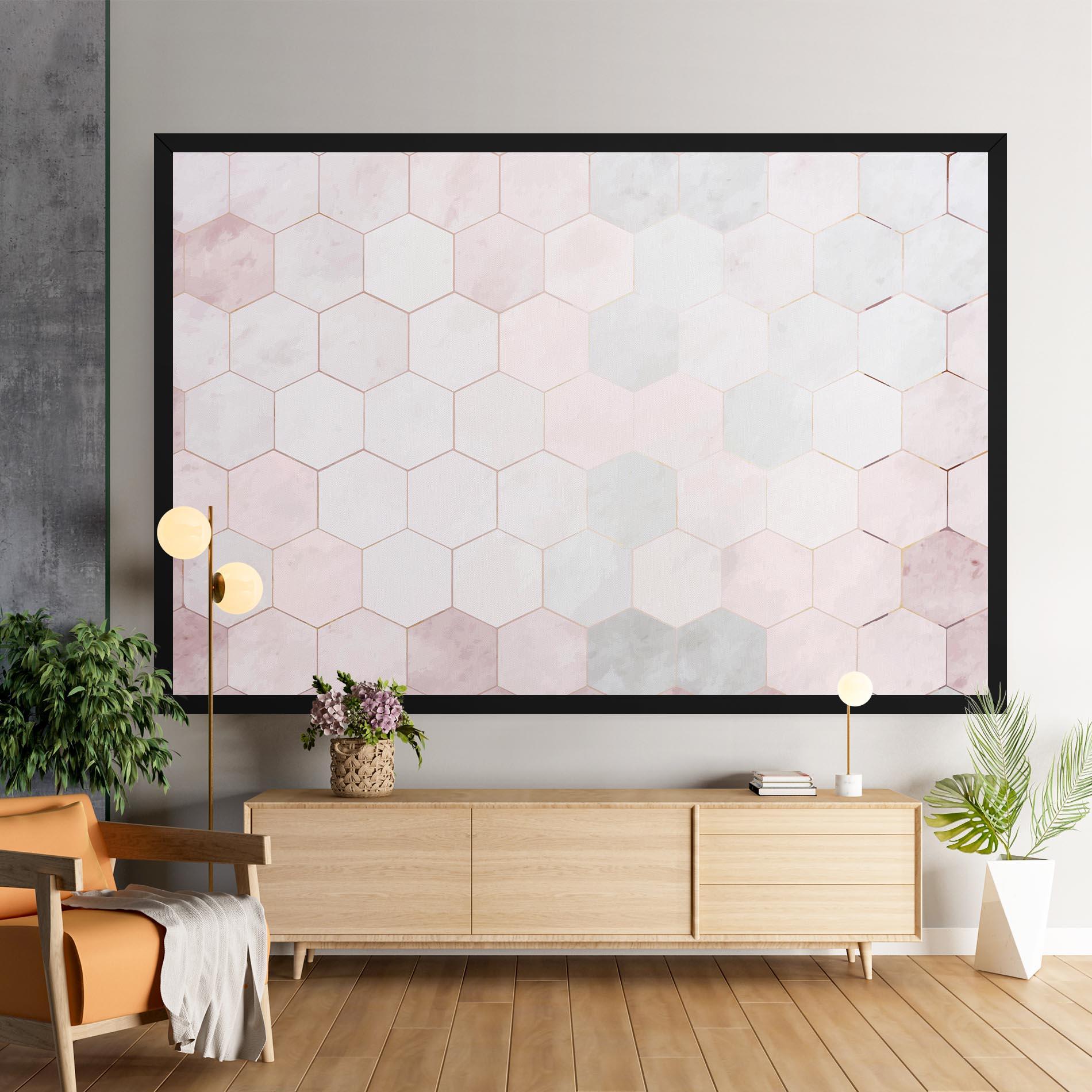 Tablou Canvas Hexagon Pink mockup 9