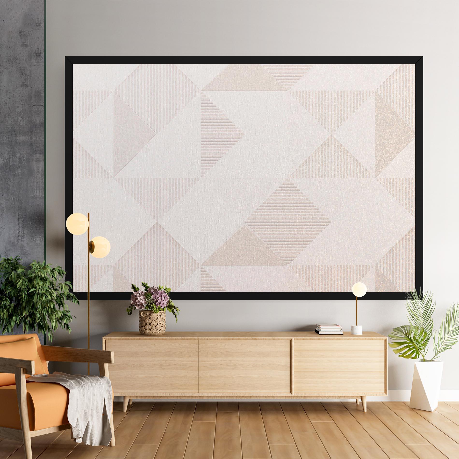 Tablou Canvas Light Cream Rhombus mockup 9