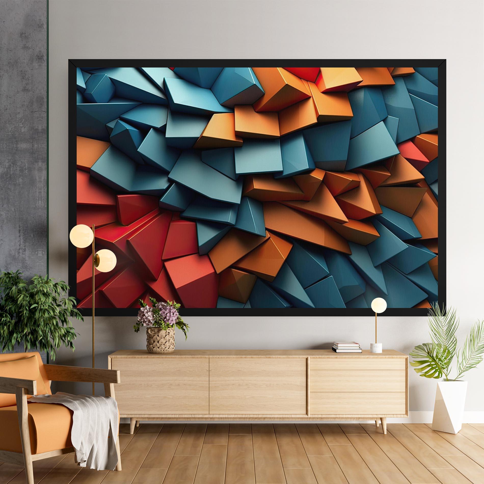 Tablou Canvas Multicolor Triangle mockup 9