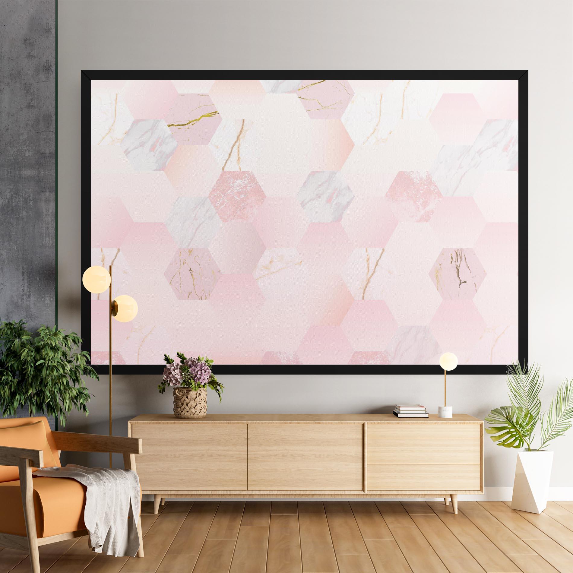Tablou Canvas Pink Hexanon mockup 9