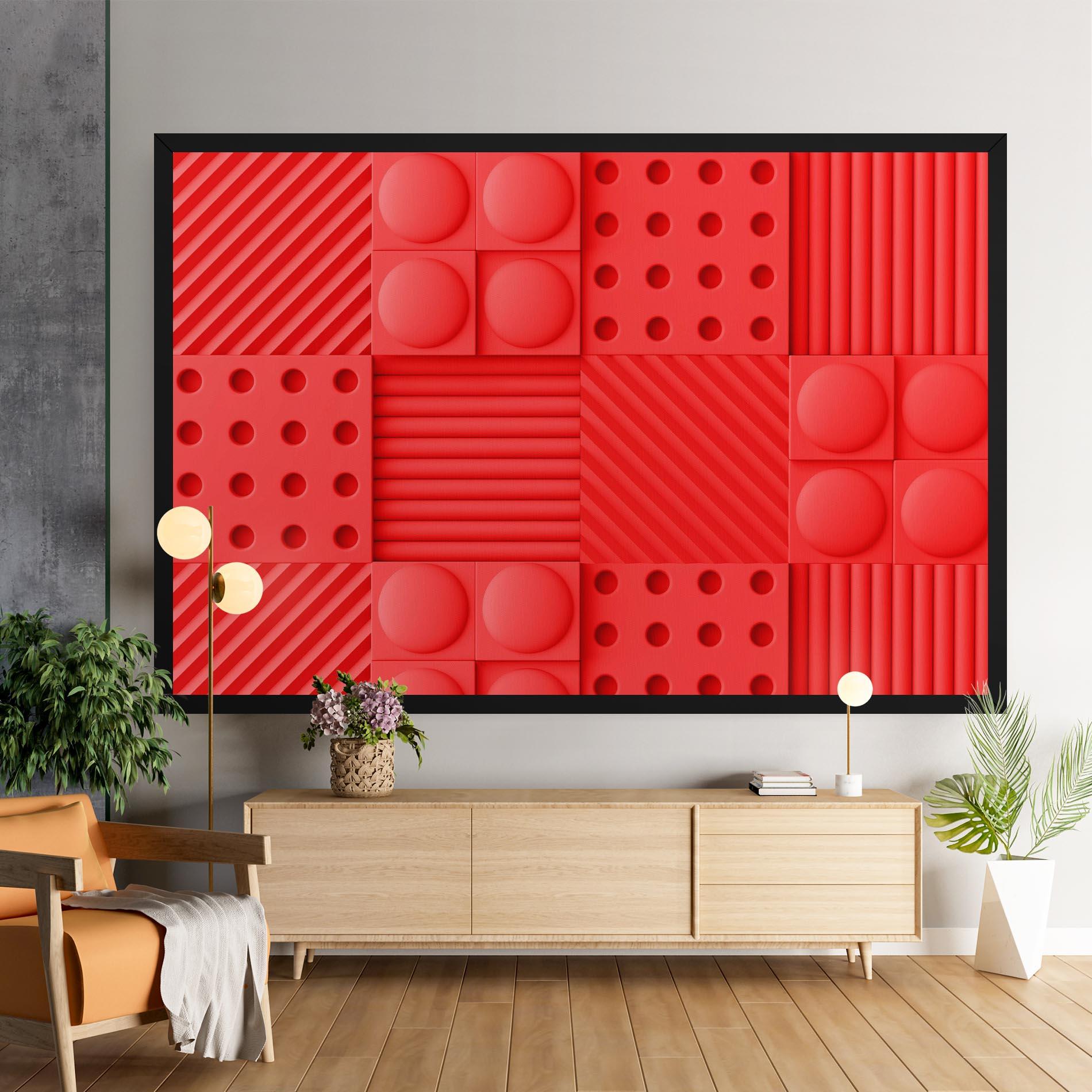 Tablou Canvas Red Square Circle mockup 9