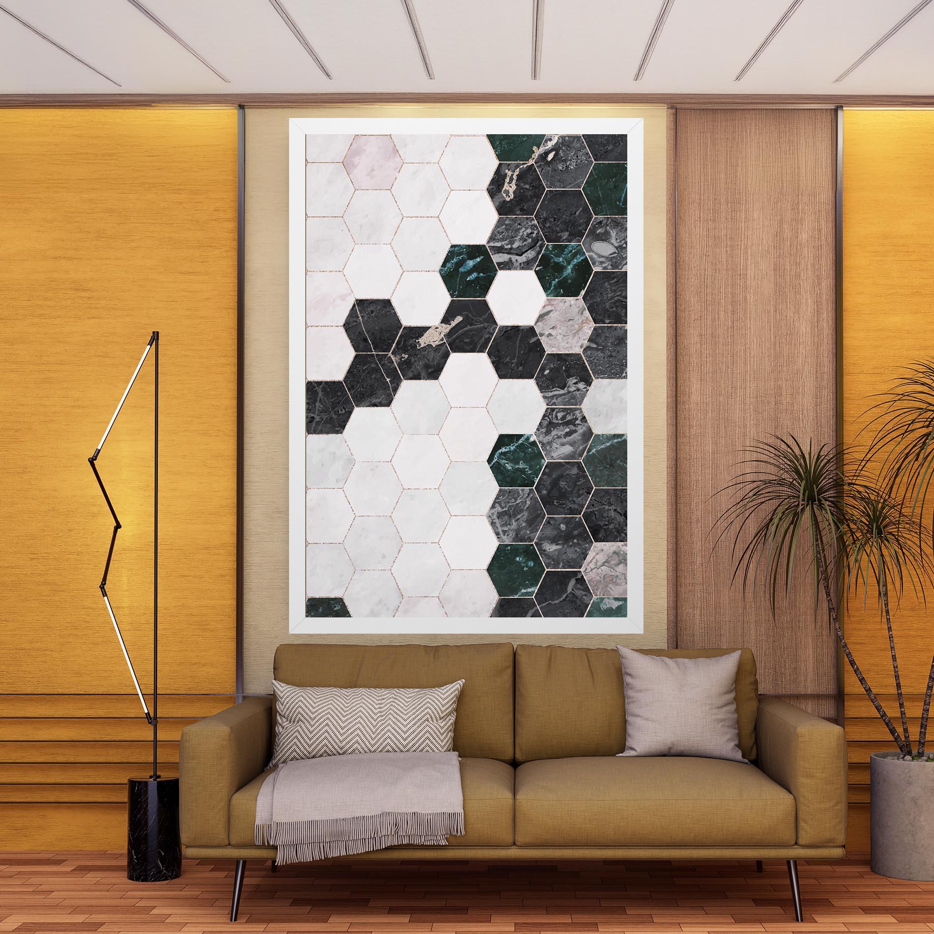 Tablou Canvas Green Hexagon mockup 9