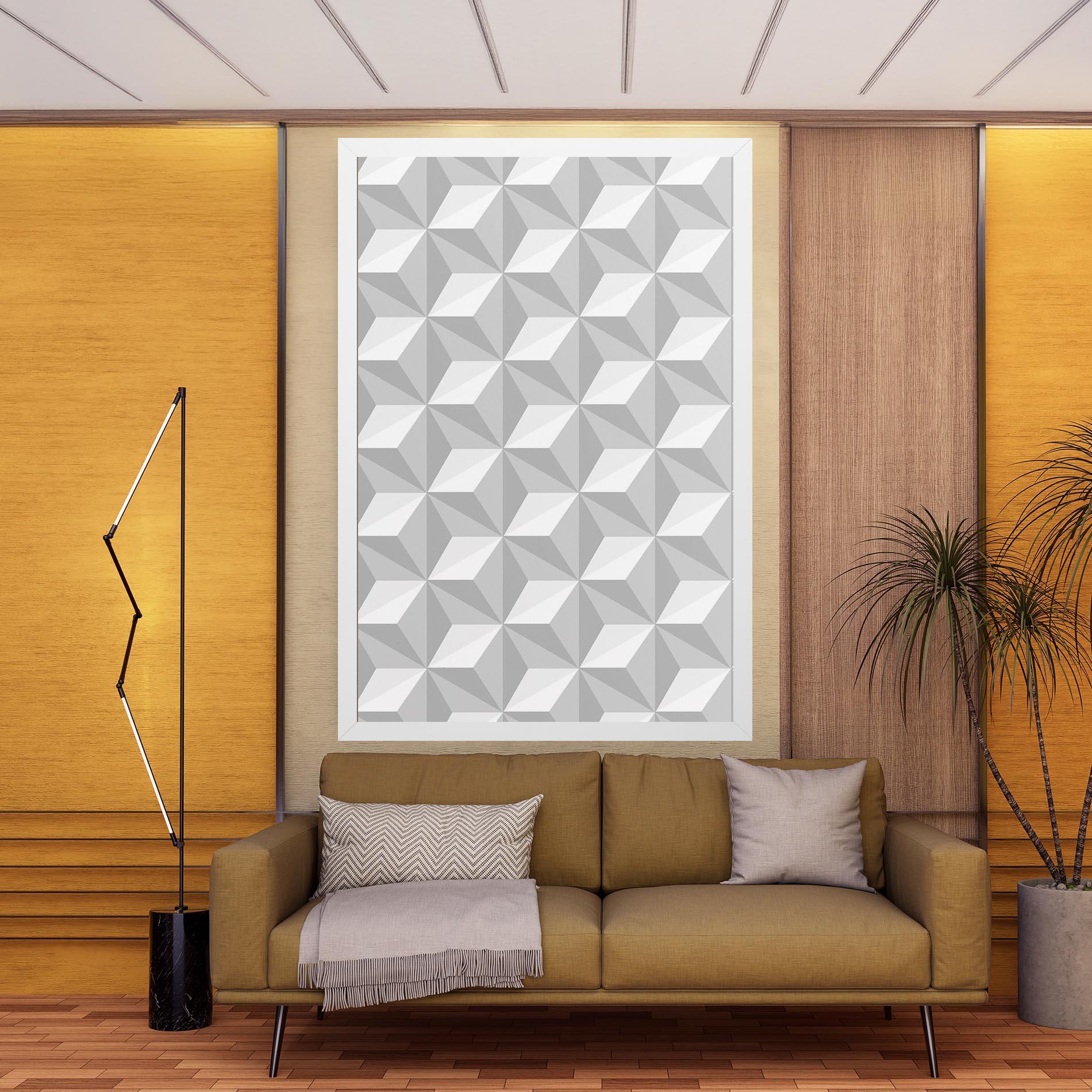 Tablou Canvas White Triangle Pattern mockup 9