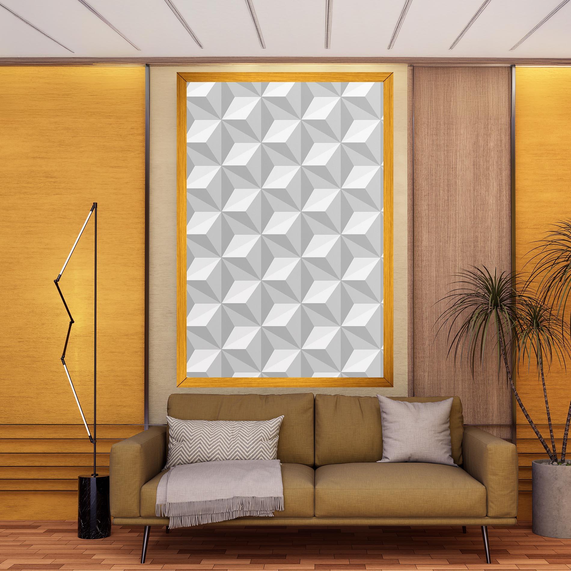 Tablou Canvas White Triangle Pattern mockup 9