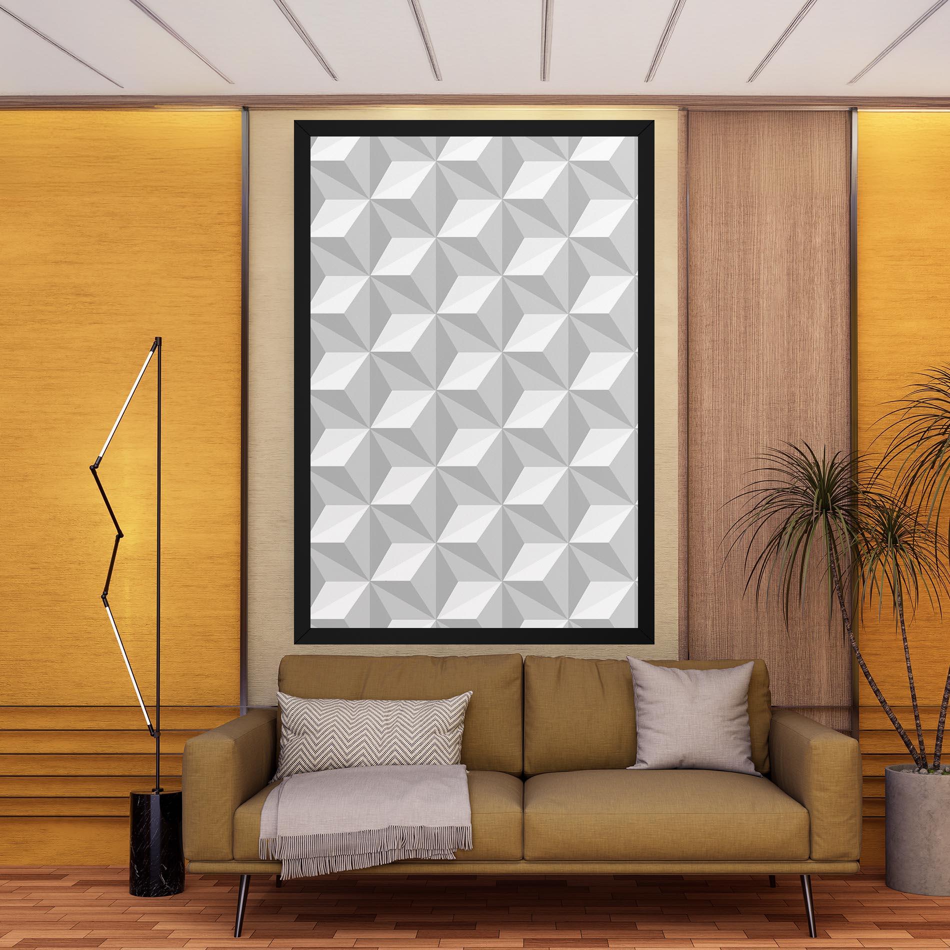 Tablou Canvas White Triangle Pattern mockup 9