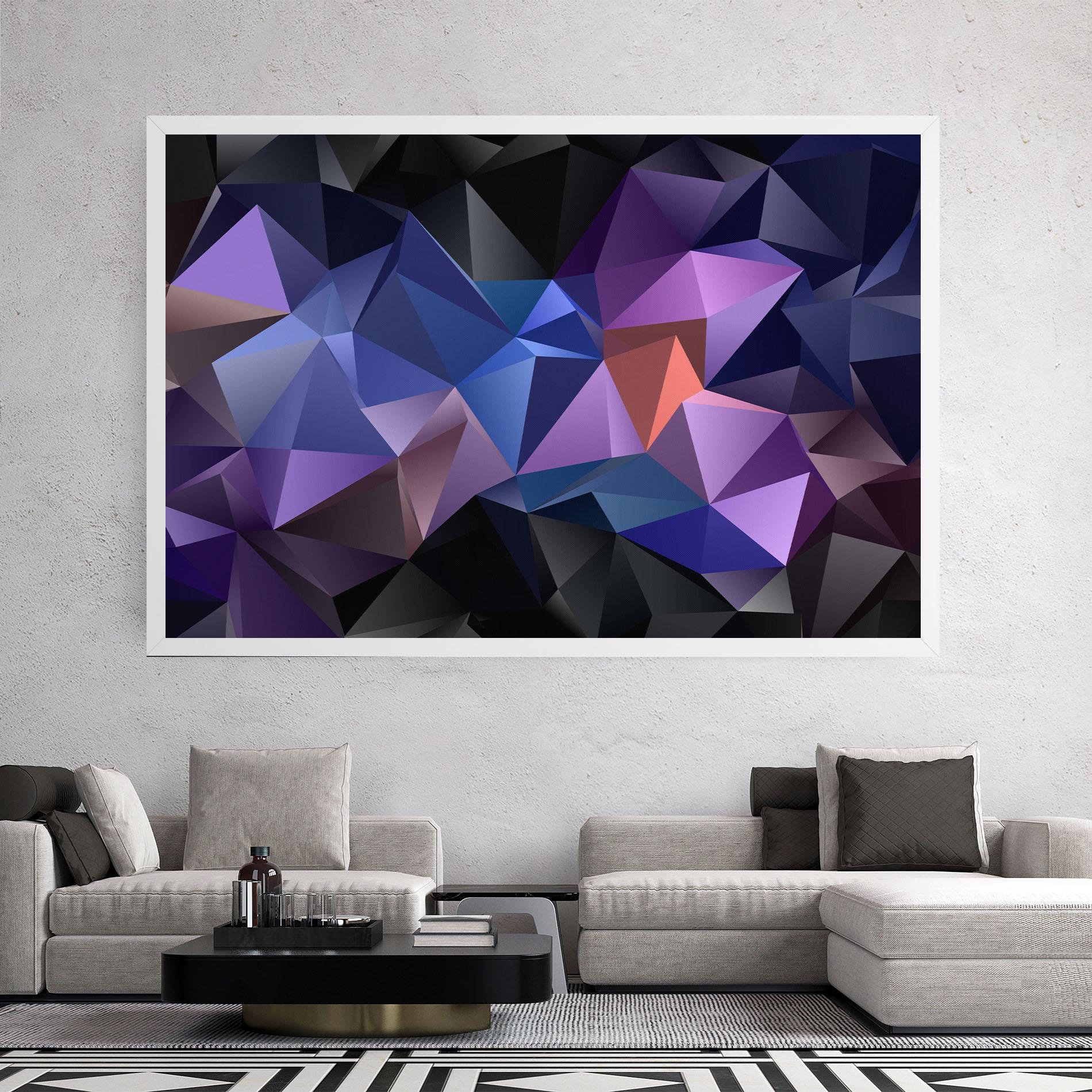 Tablou Canvas Black Purple Triangle mockup 2