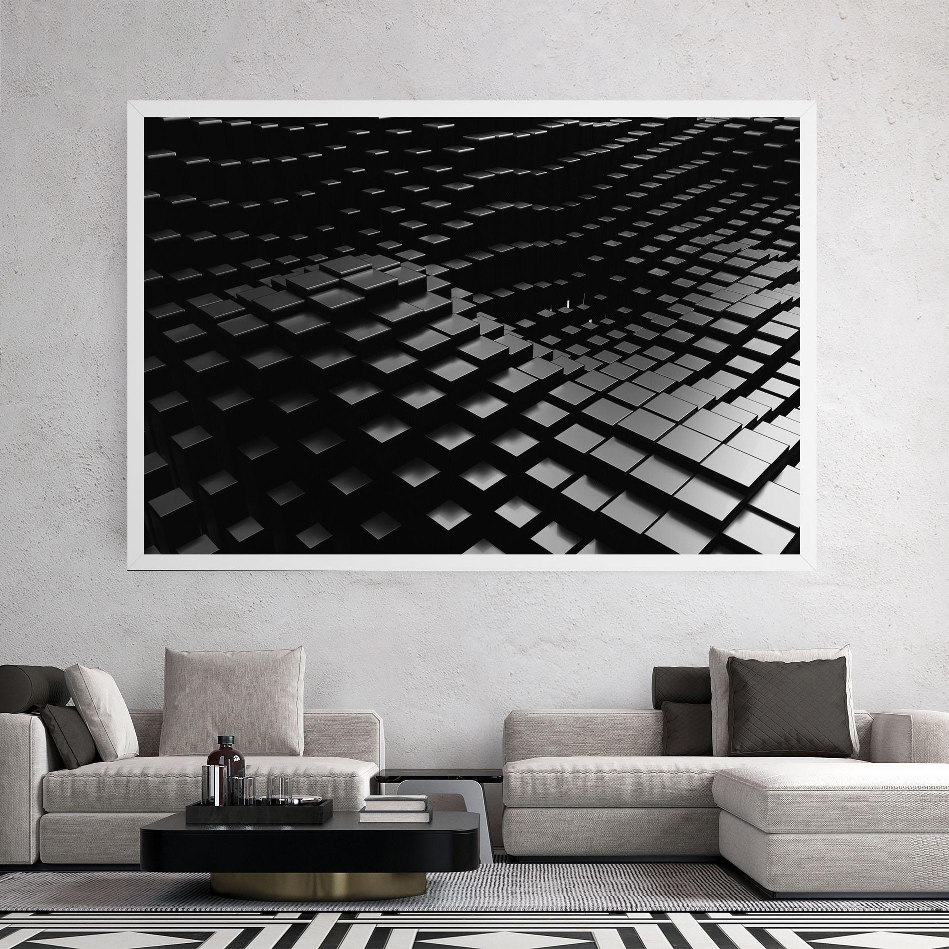 Tablou Canvas Black Square Wave mockup 2