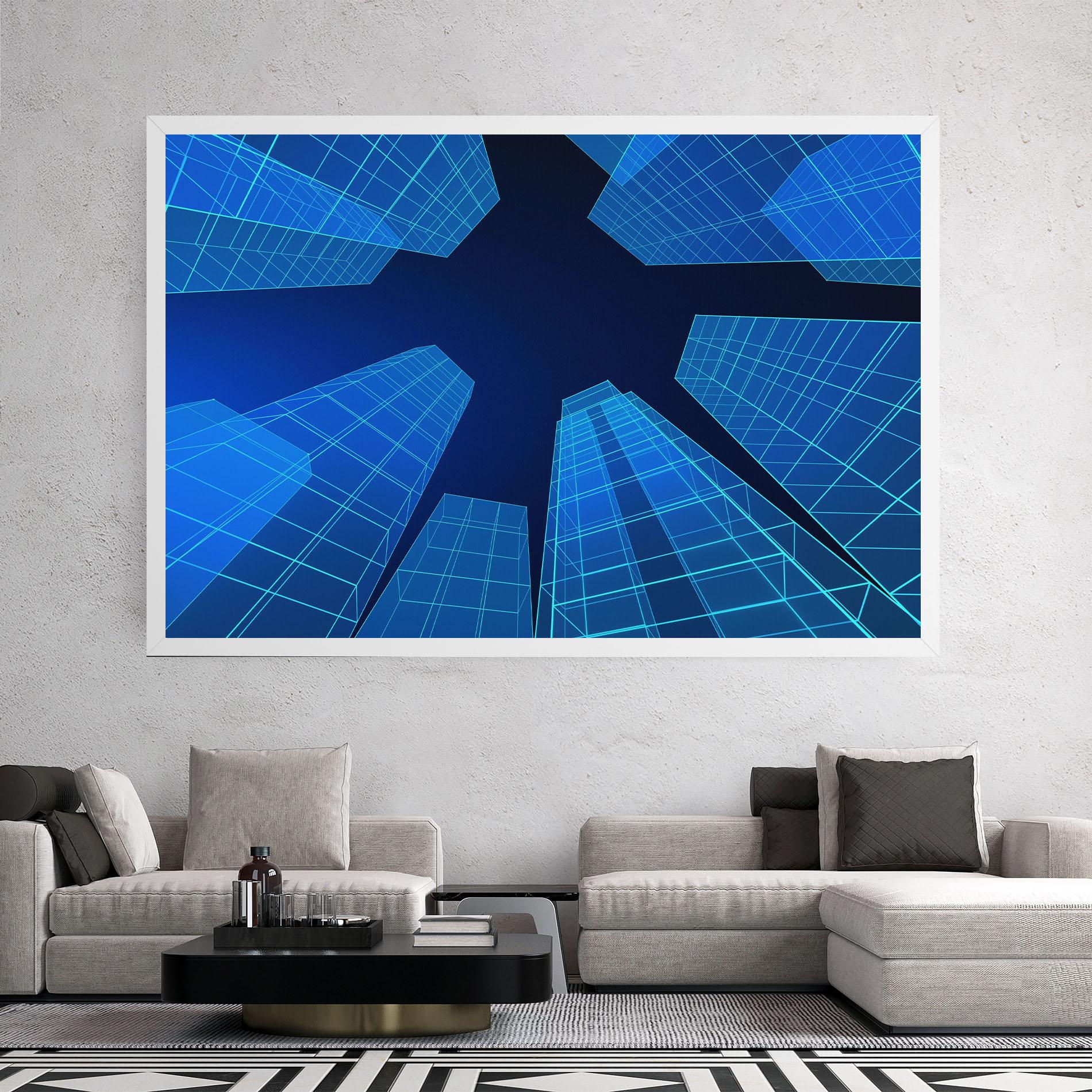 Tablou Canvas Blue Buildings mockup 2