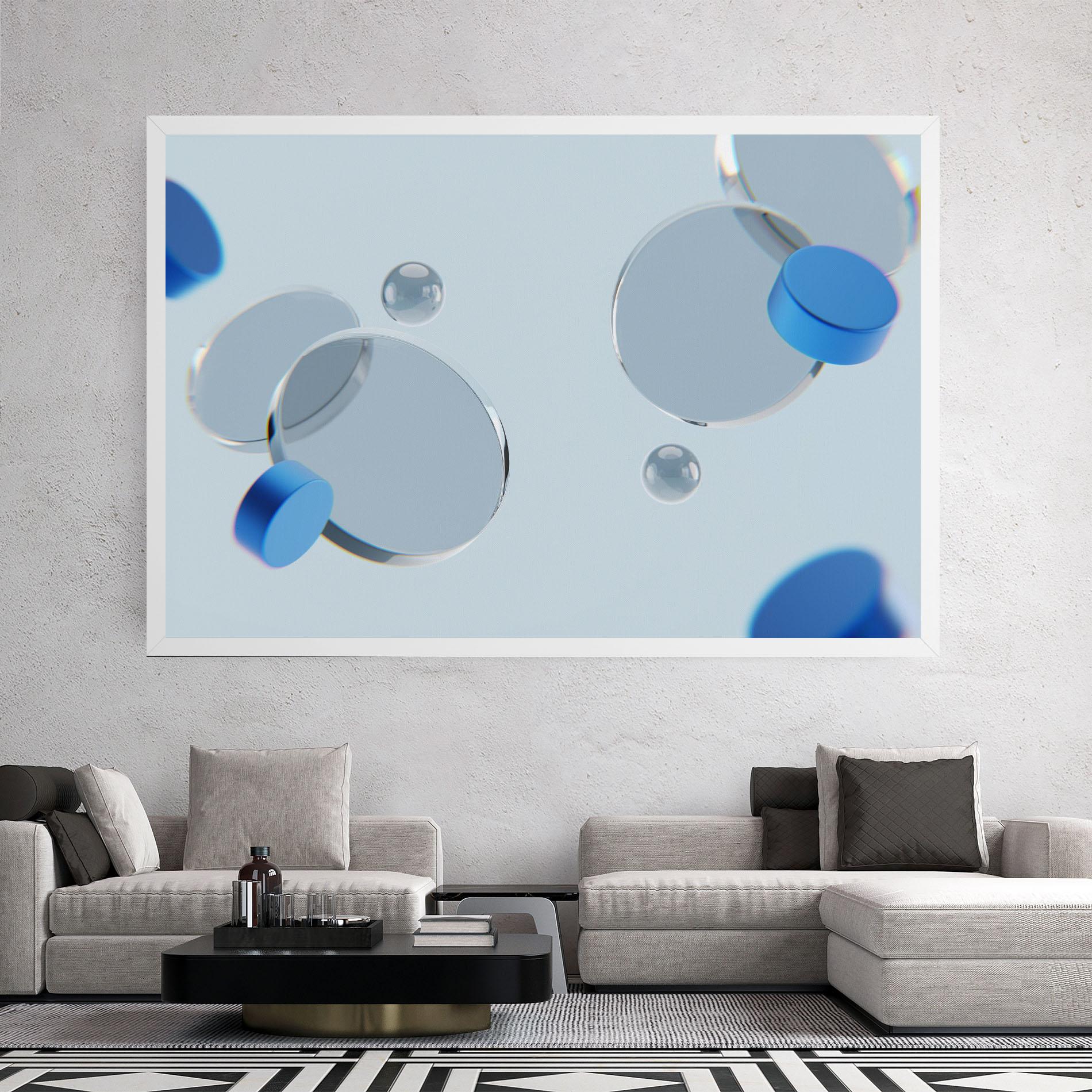 Tablou Canvas Blue Circle Floating mockup 2