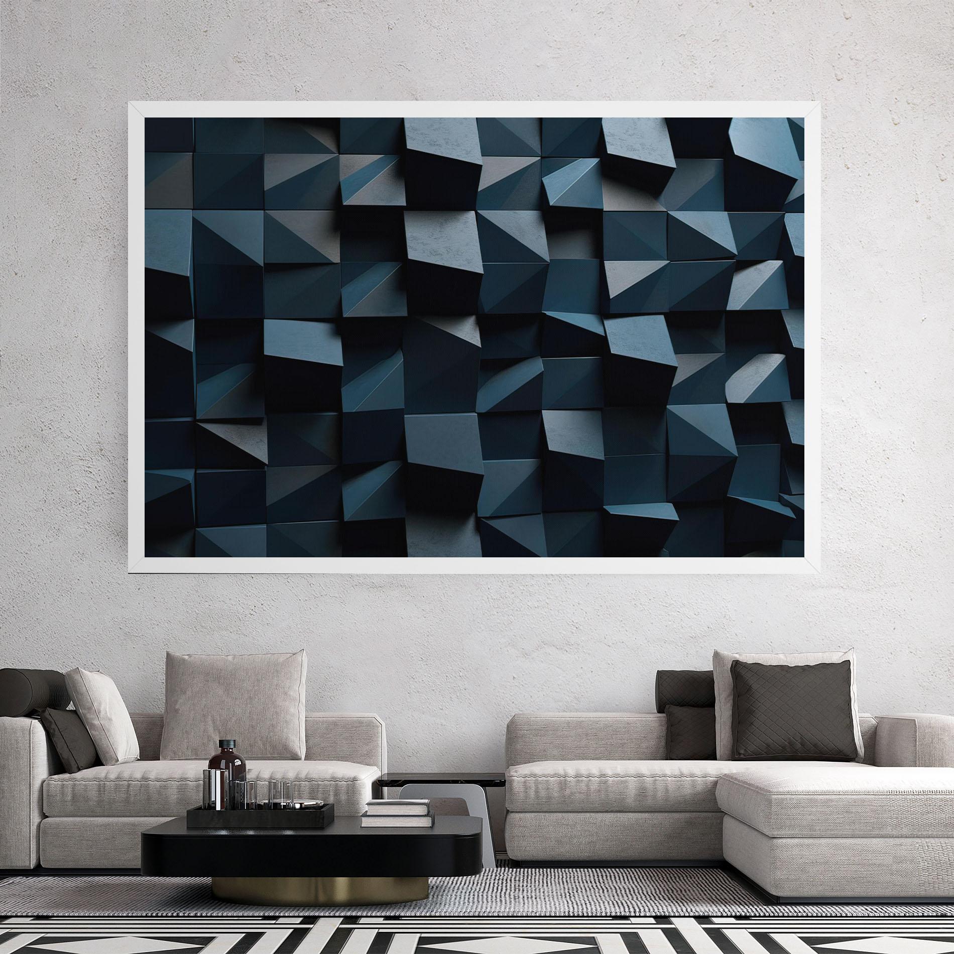 Tablou Canvas Dark Blue Square mockup 2