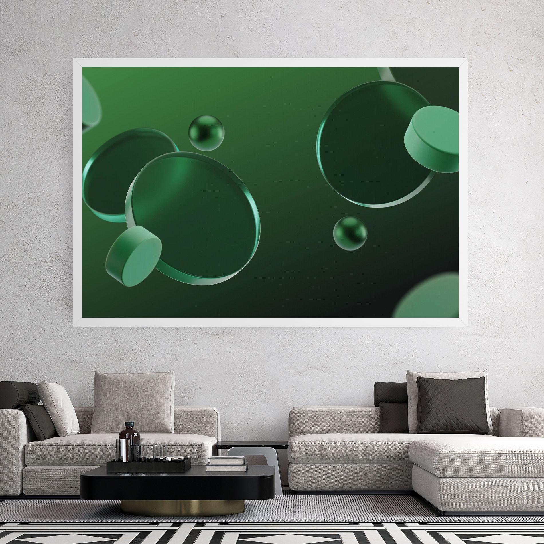 Tablou Canvas Green Circle Floating mockup 2