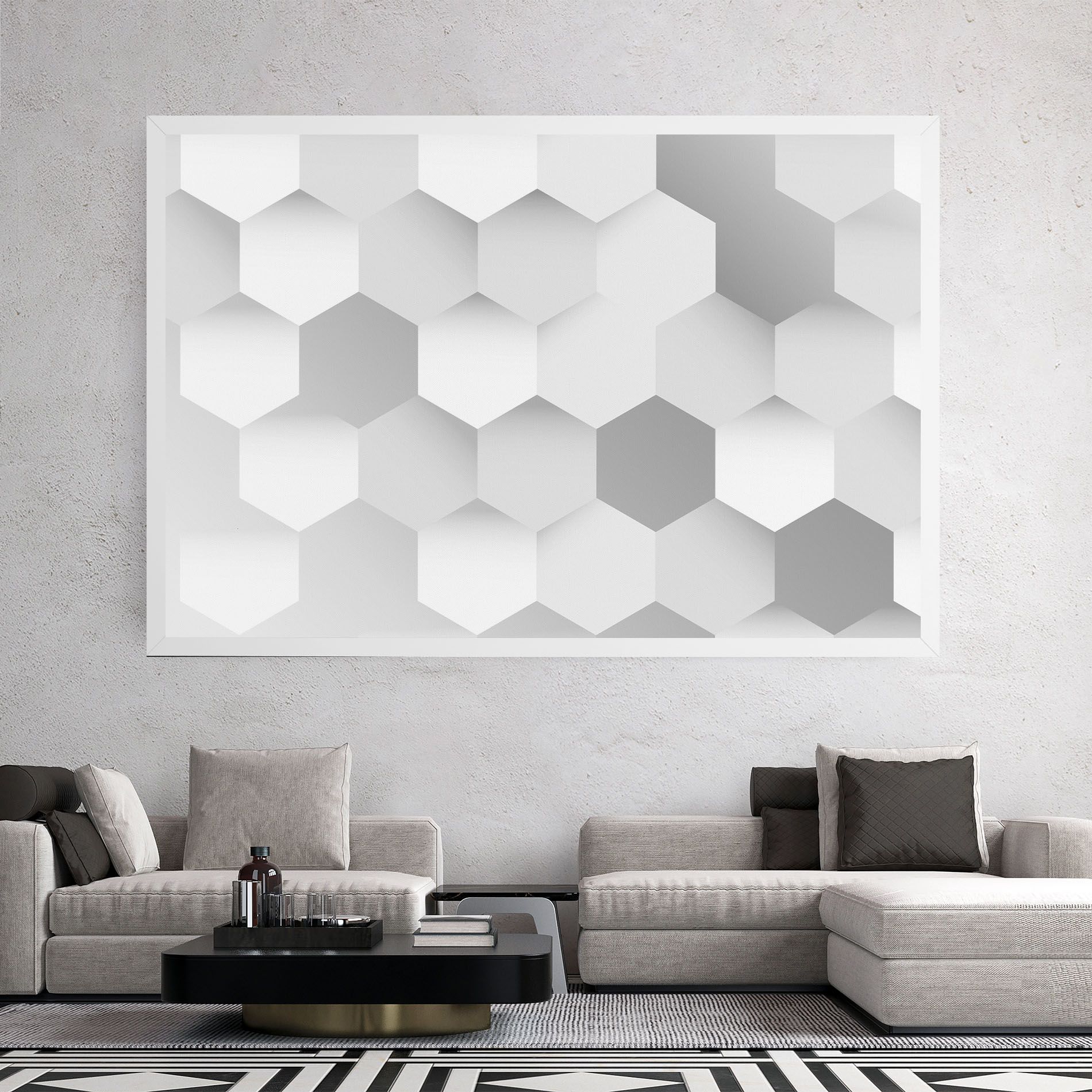 Grey White Triangle mockup 2