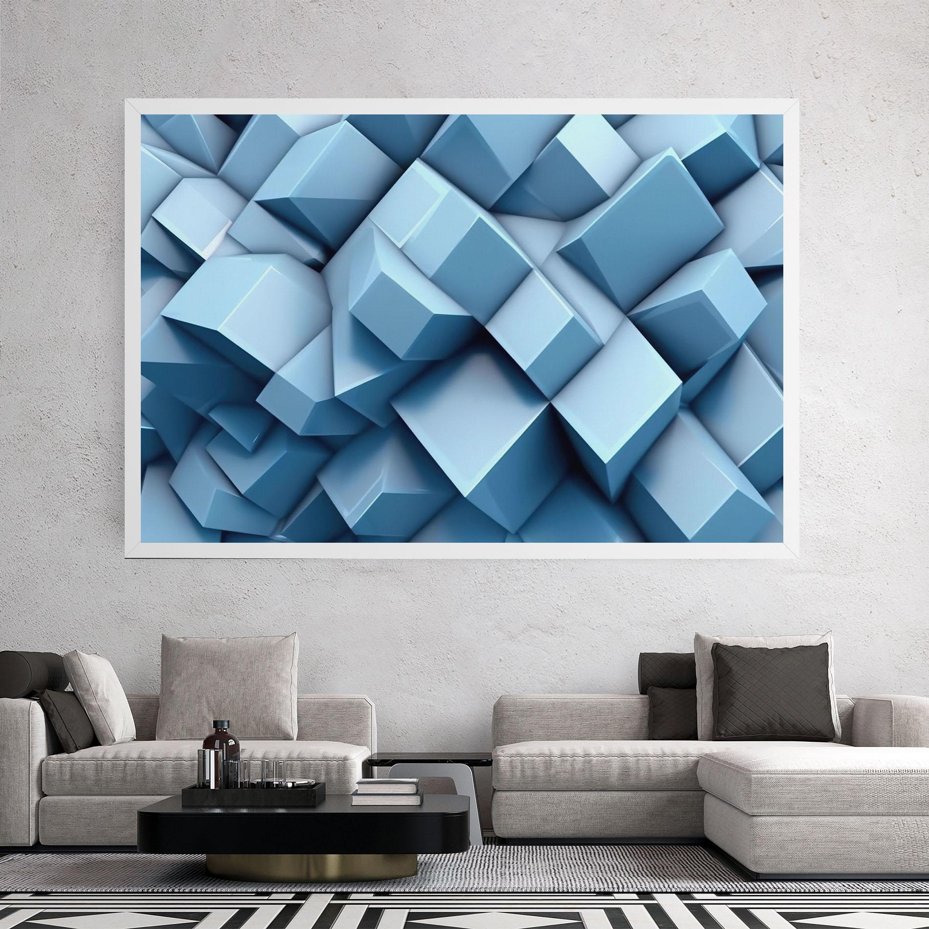 Tablou Canvas Light Blue Shapes Mix mockup 2