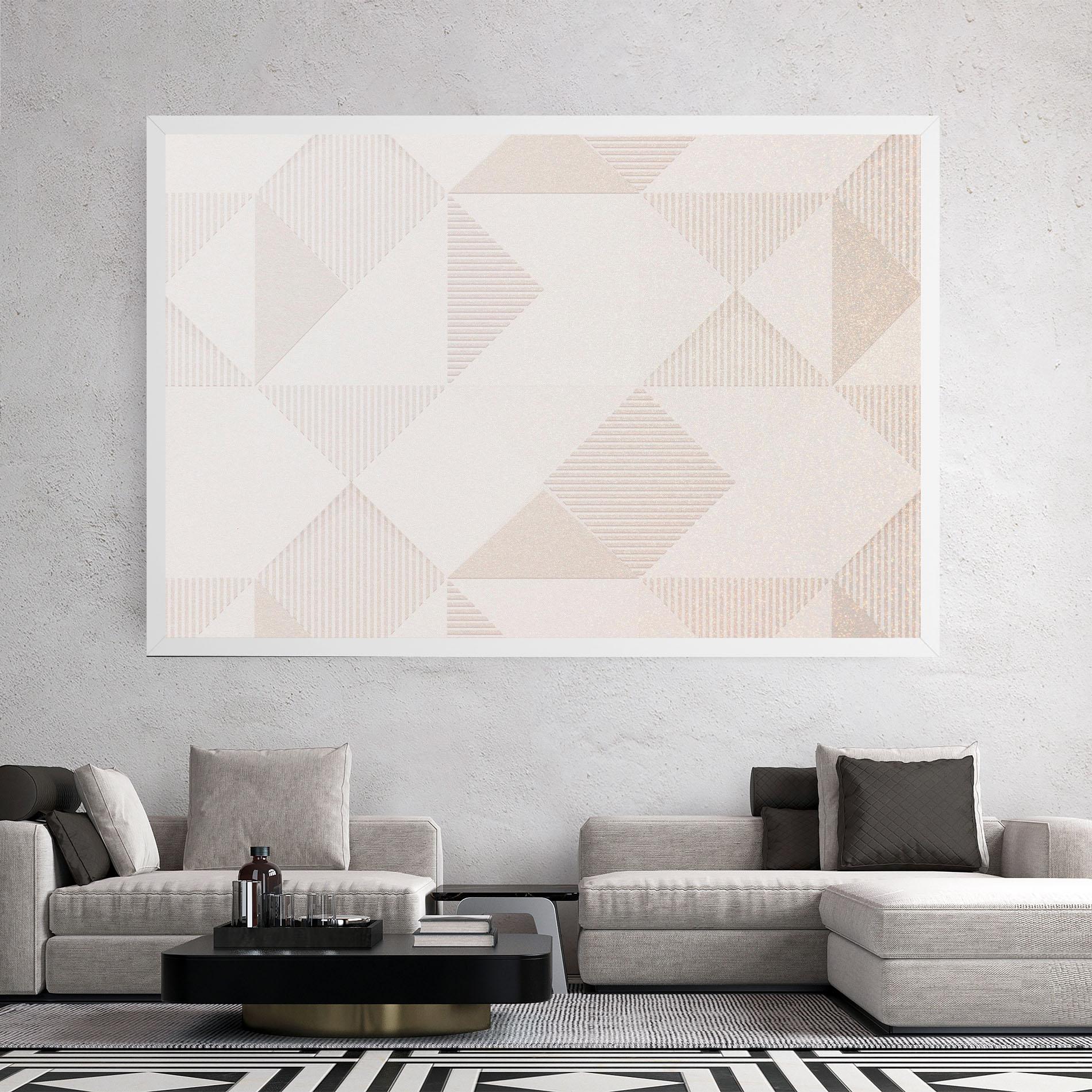 Tablou Canvas Light Cream Rhombus mockup 2