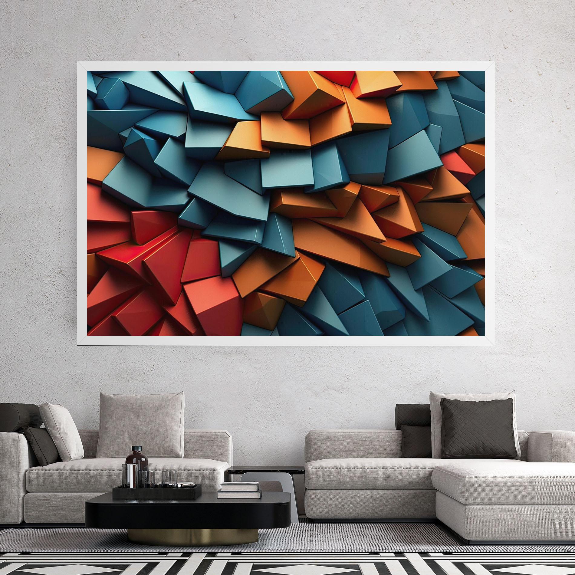 Tablou Canvas Multicolor Triangle mockup 2