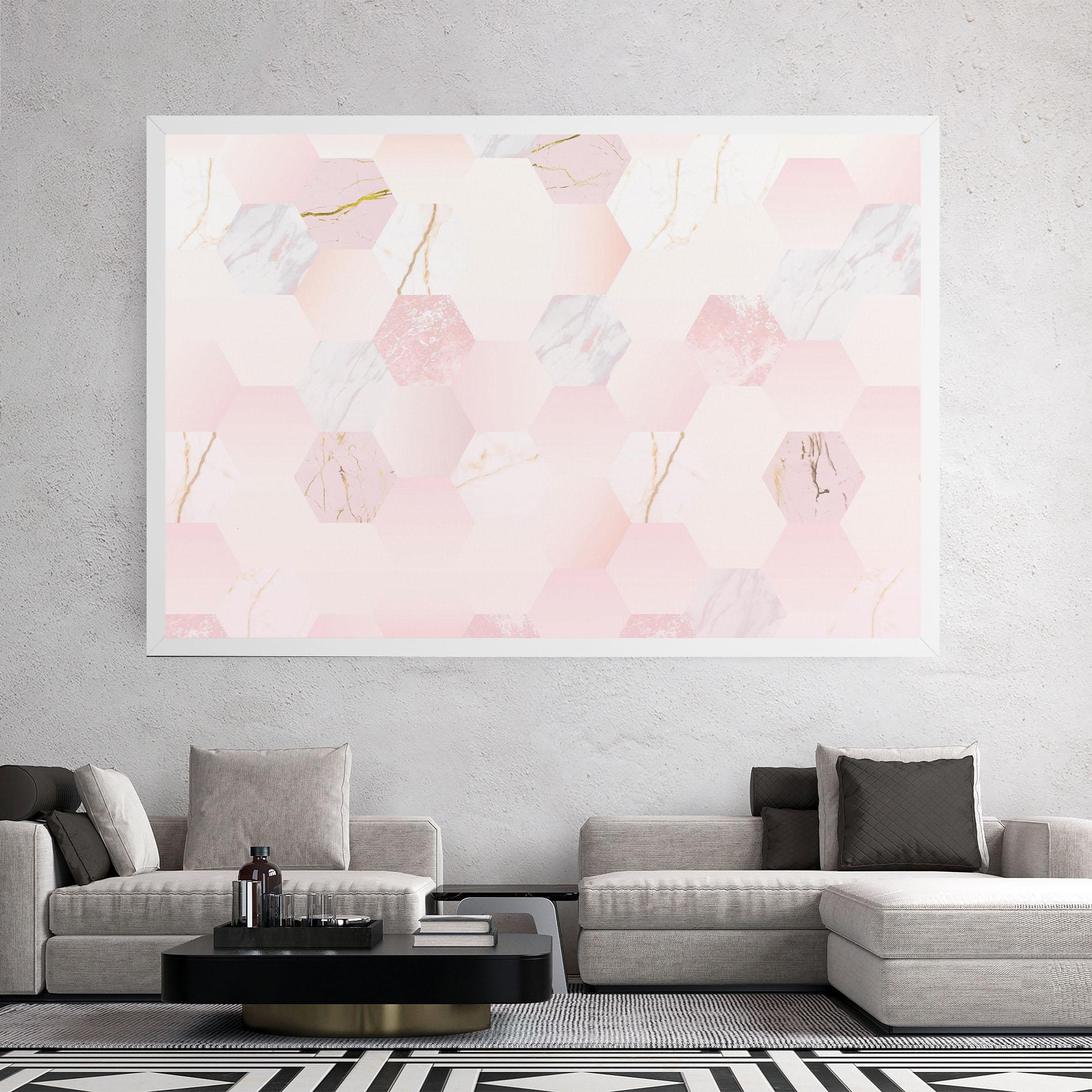 Tablou Canvas Pink Hexanon mockup 2
