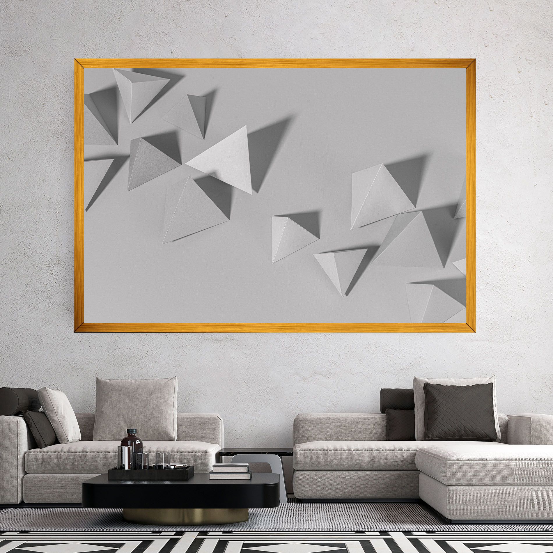 3d White Triangle mockup 2