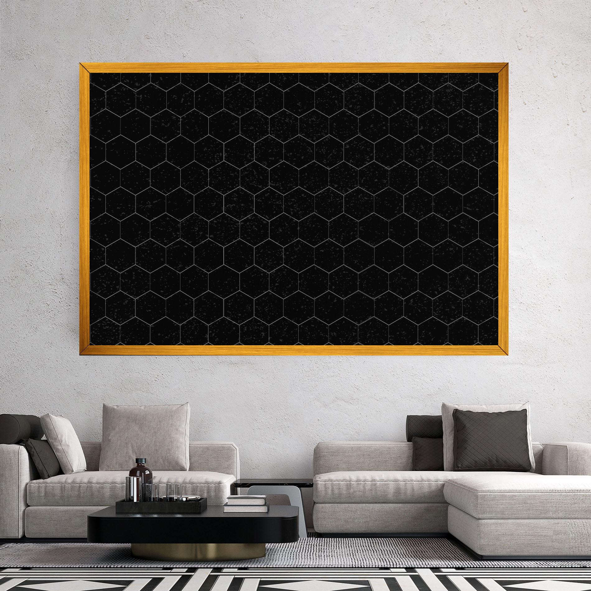 Tablou Canvas Black Hexagon mockup 2