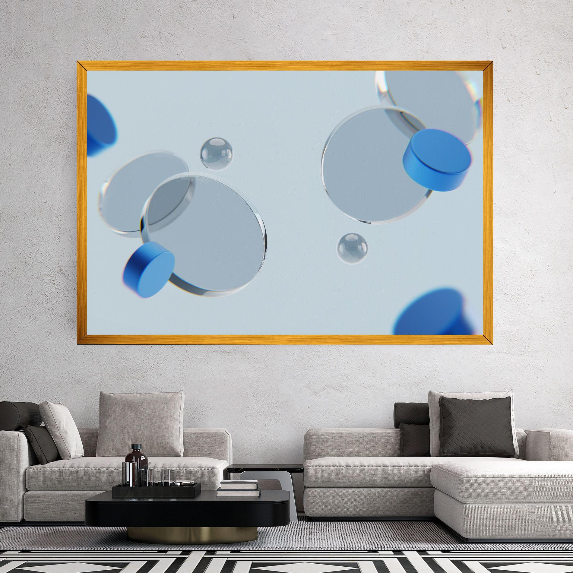 Tablou Canvas Blue Circle Floating mockup 2