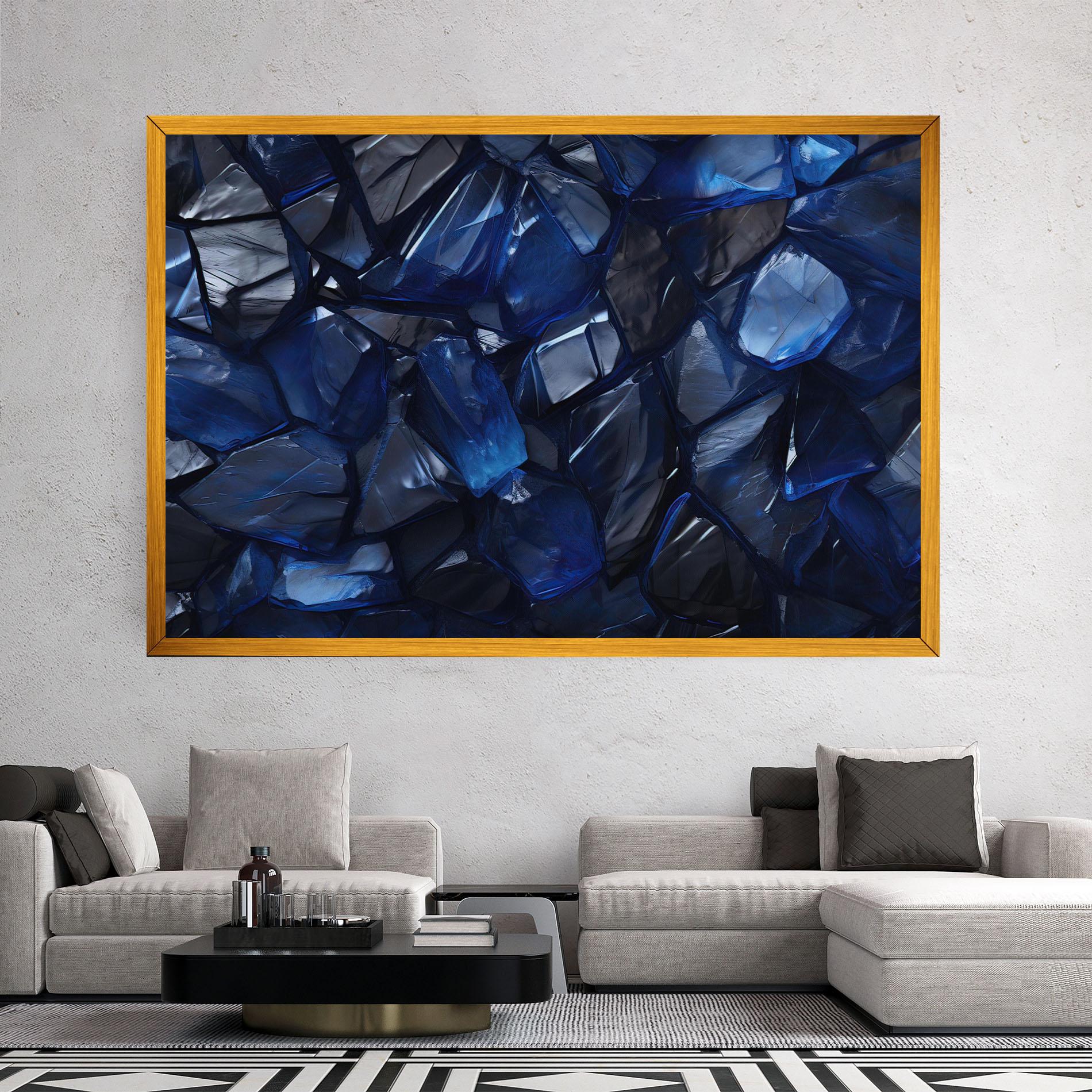 Tablou Canvas Blue Crystal Shape mockup 2