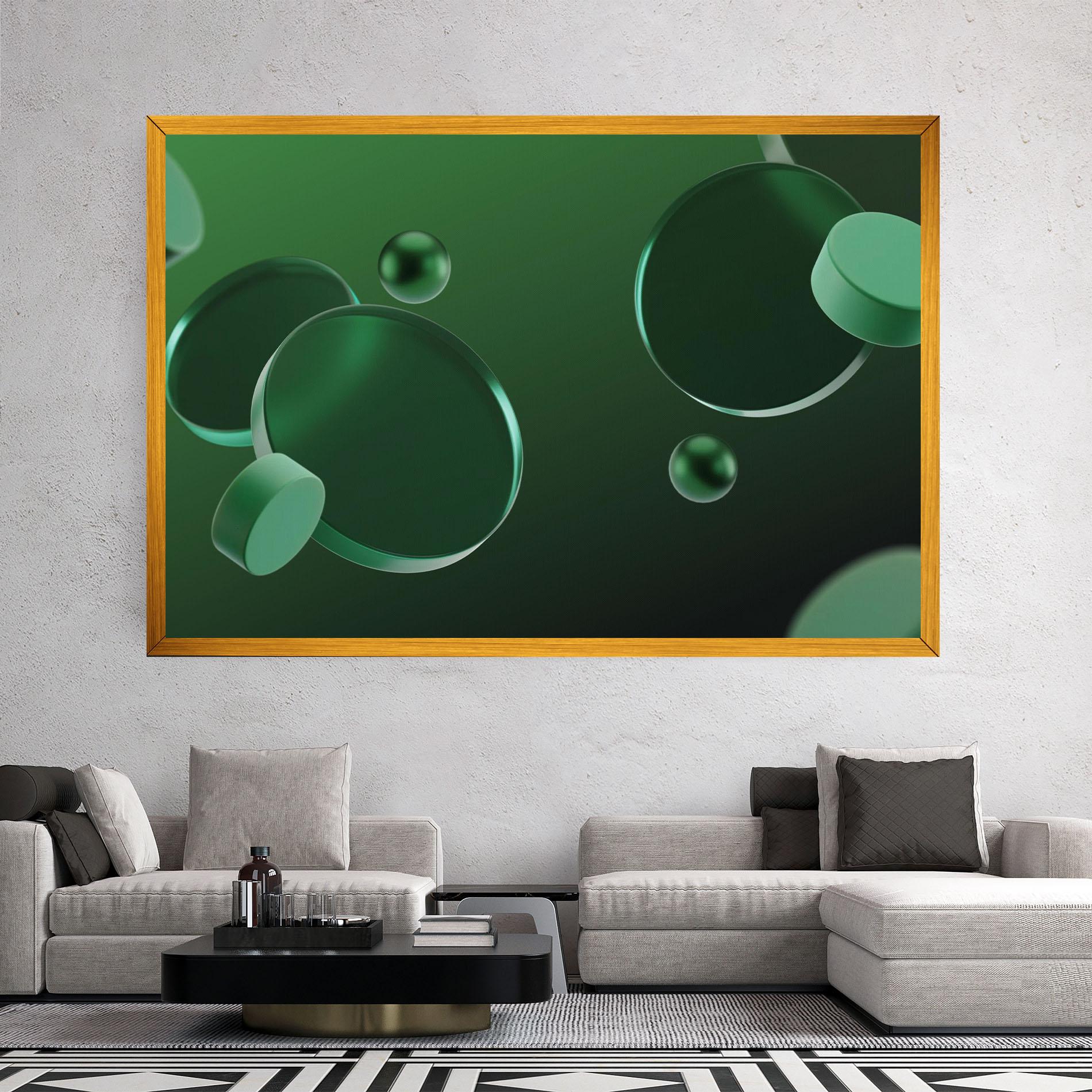 Tablou Canvas Green Circle Floating mockup 2