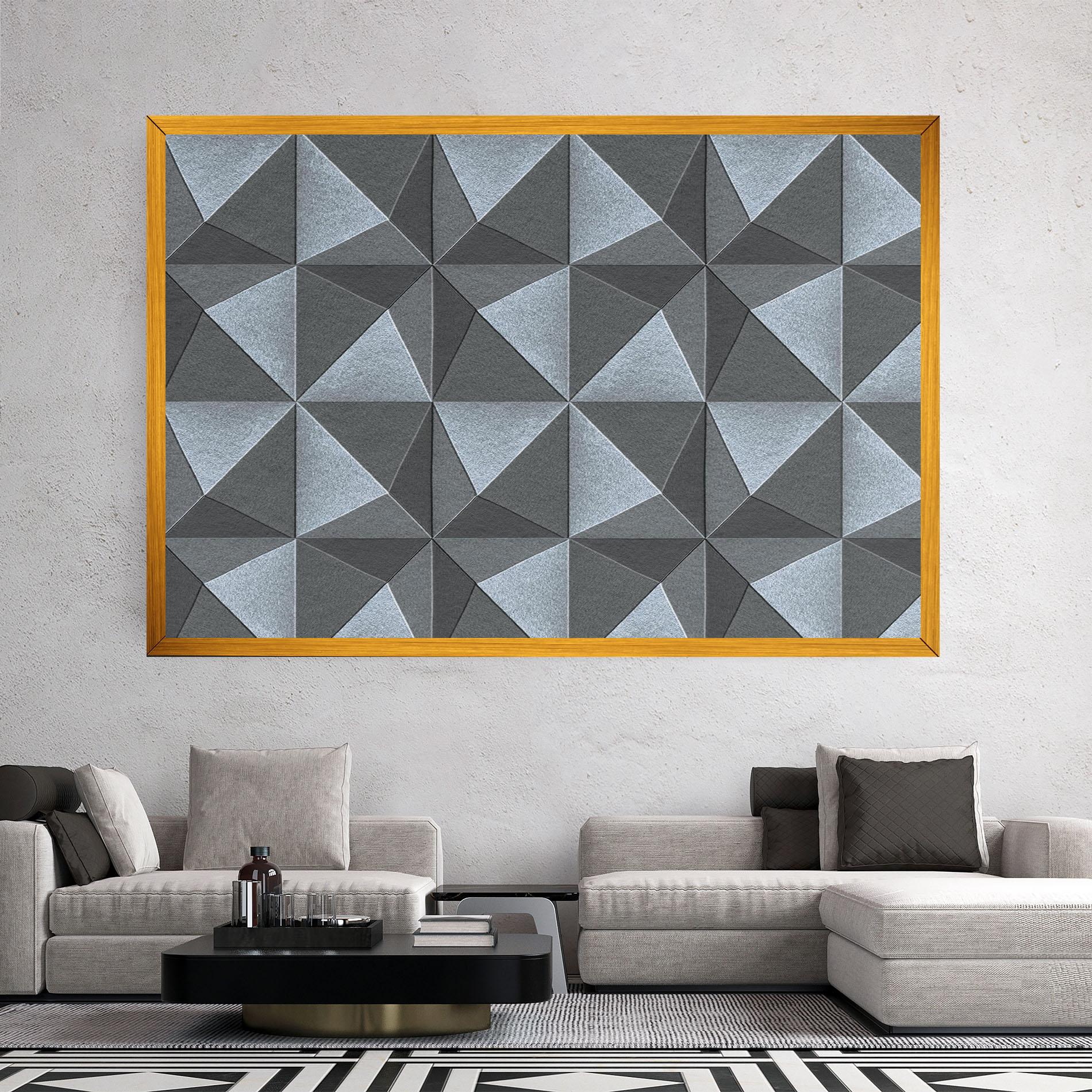 Tablou Canvas Grey Triangle Square mockup 2