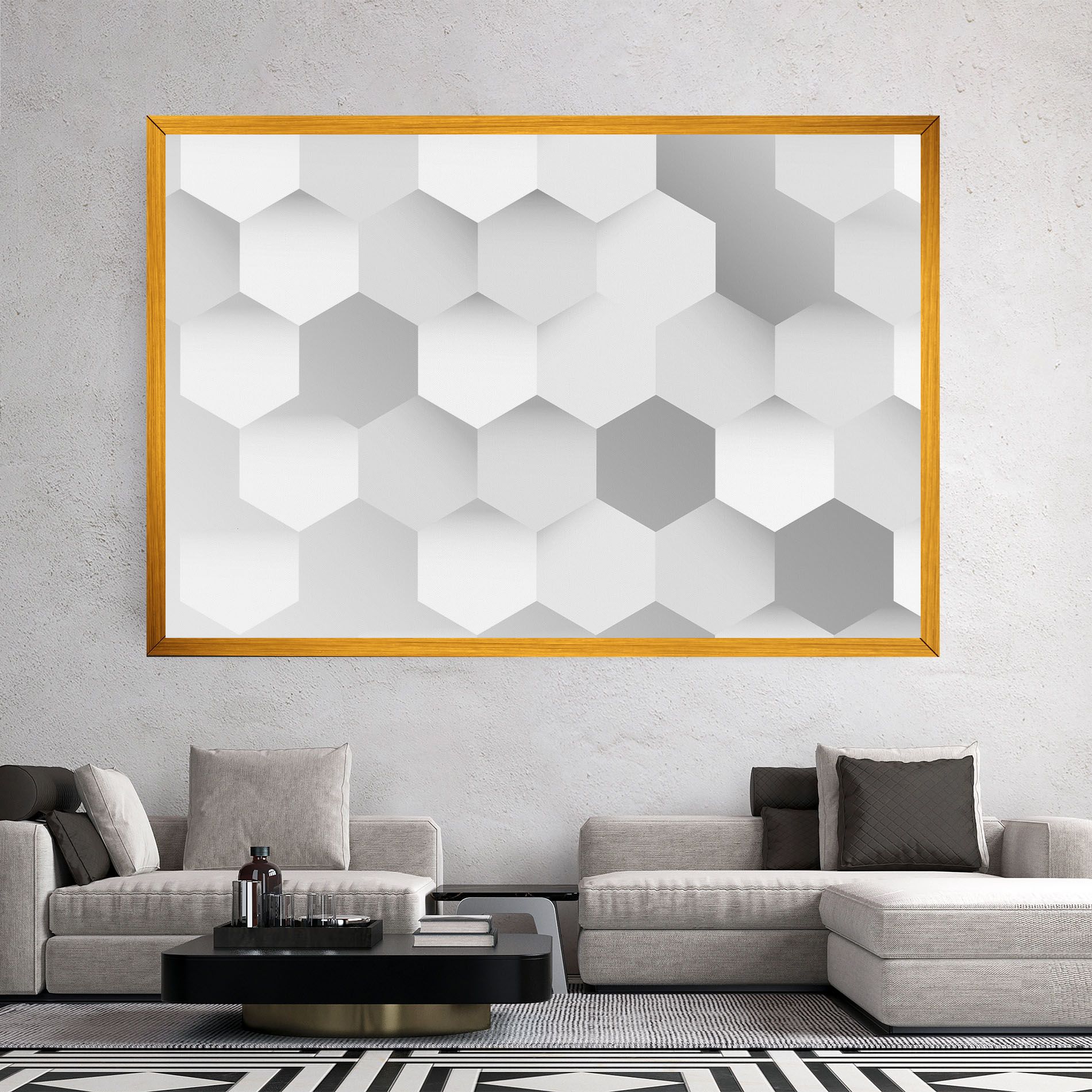 Grey White Triangle mockup 2