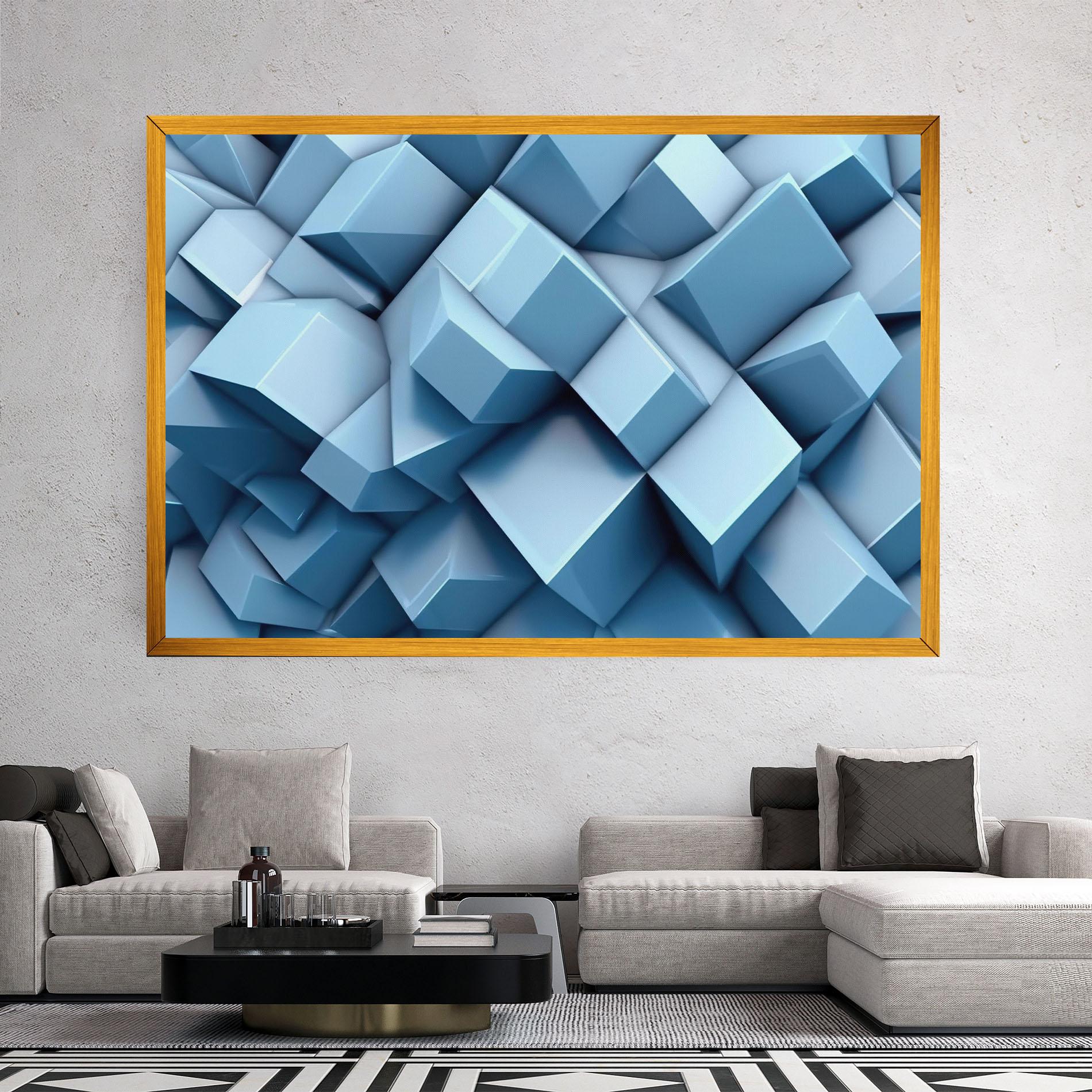 Tablou Canvas Light Blue Shapes Mix mockup 2