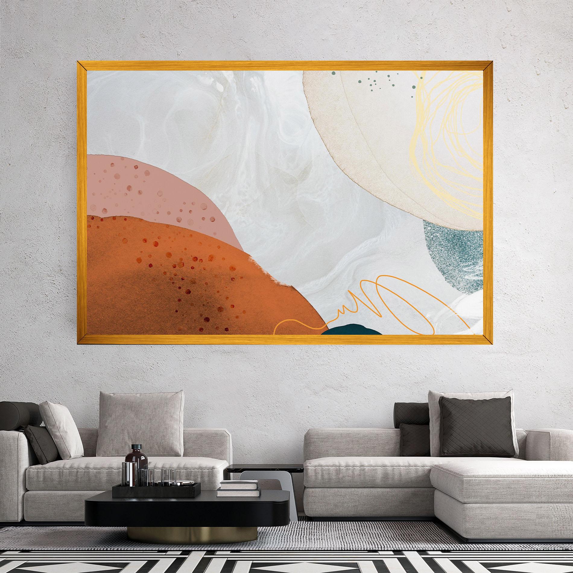 Tablou Canvas Orange Yellow Line mockup 2