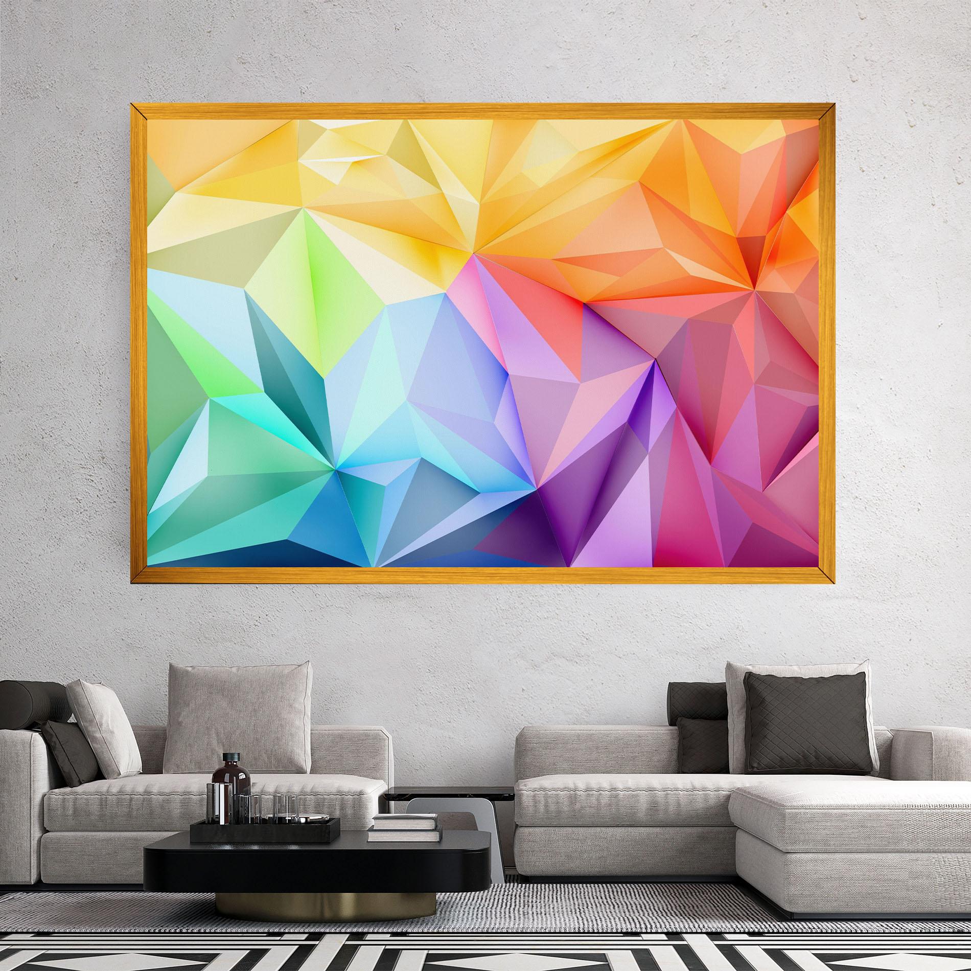 Tablou Canvas Rainbow Triangle Mix mockup 2