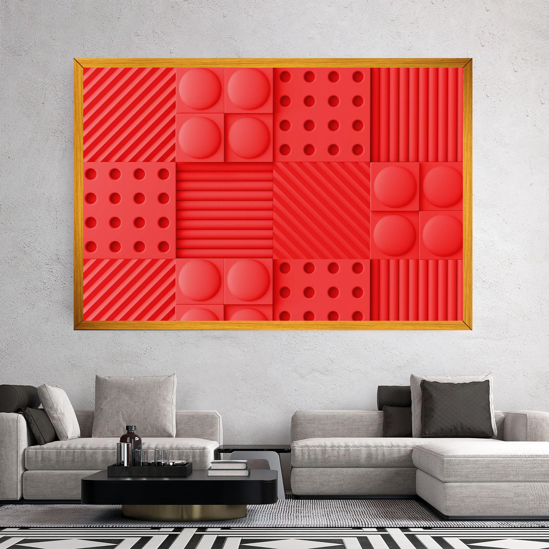 Tablou Canvas Red Square Circle mockup 2