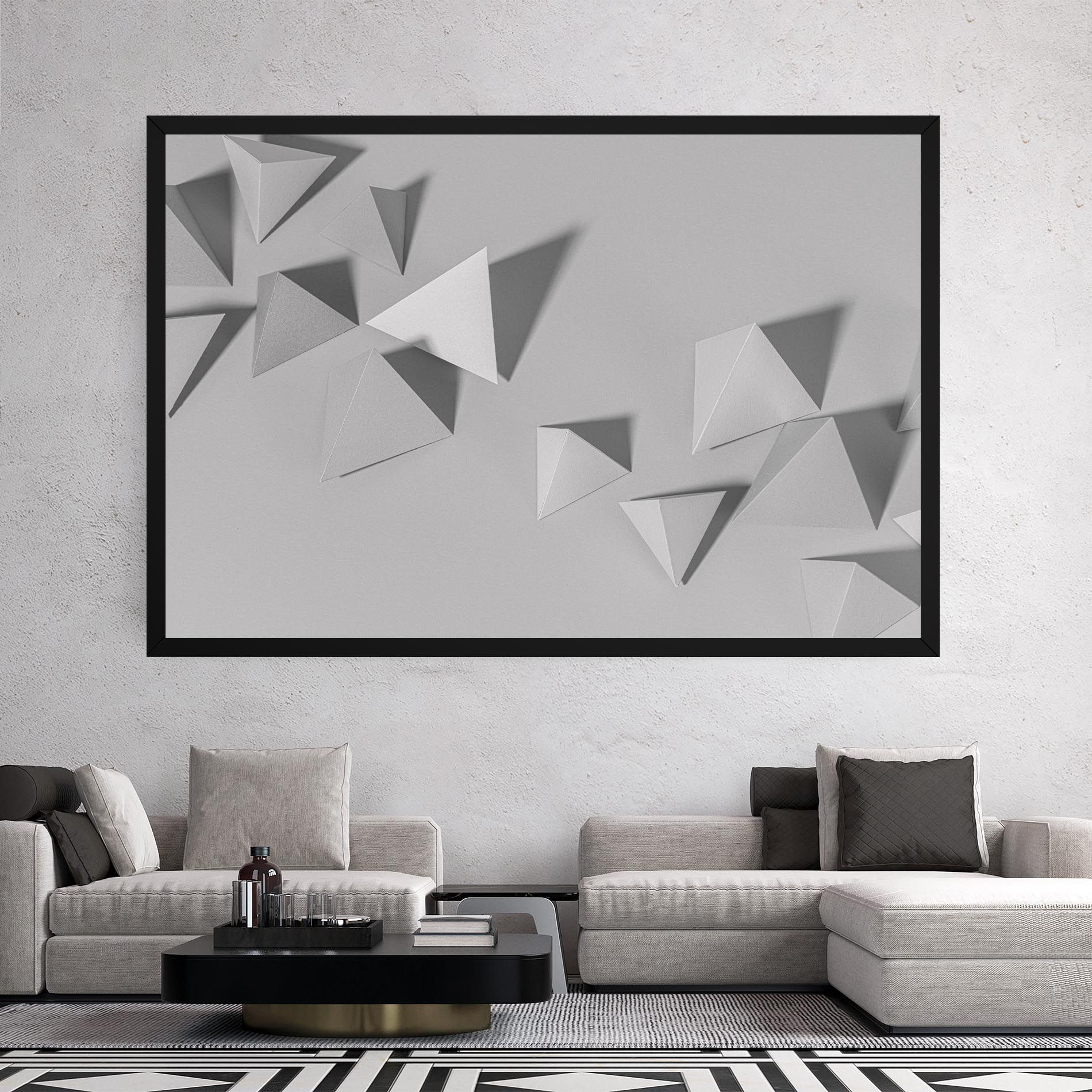 3d White Triangle mockup 2