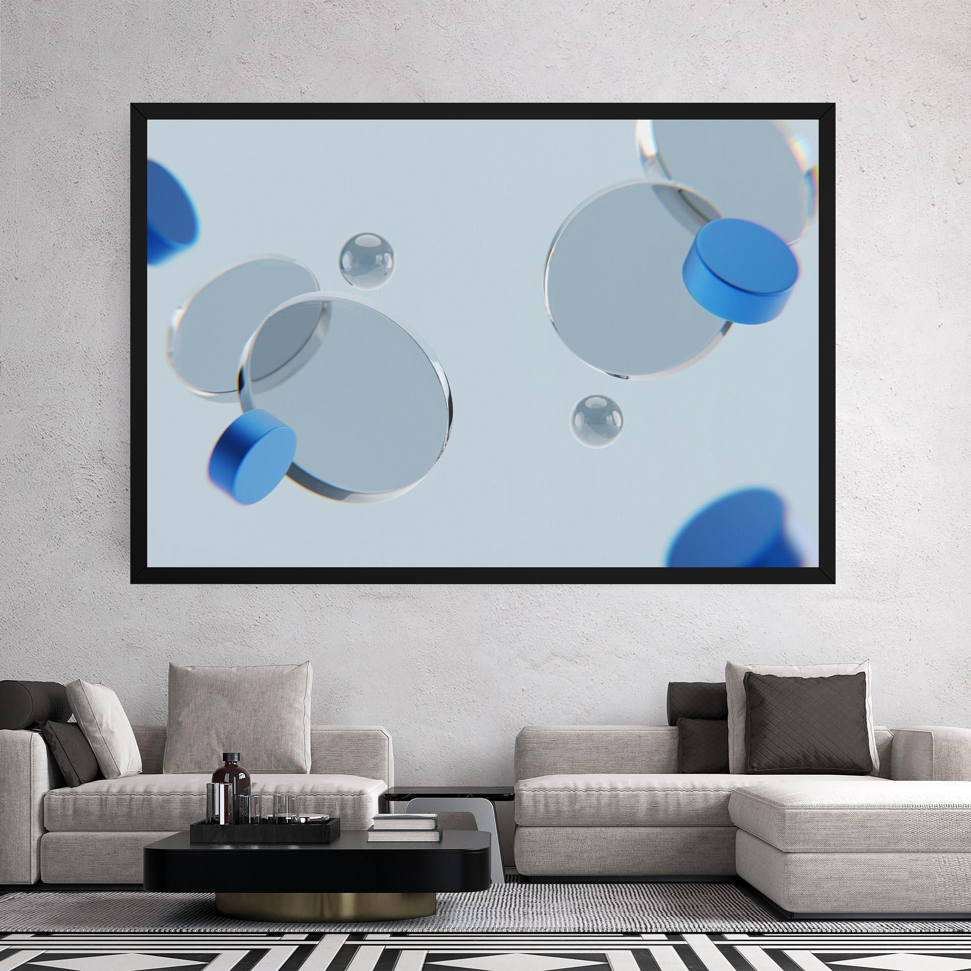 Tablou Canvas Blue Circle Floating mockup 2