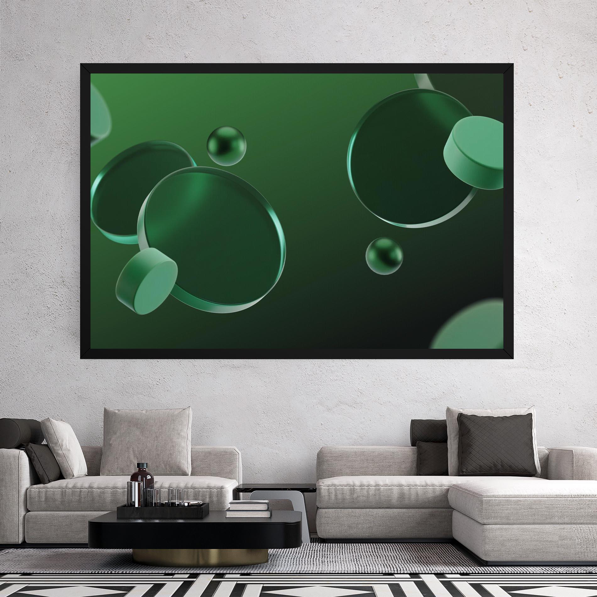 Tablou Canvas Green Circle Floating mockup 2