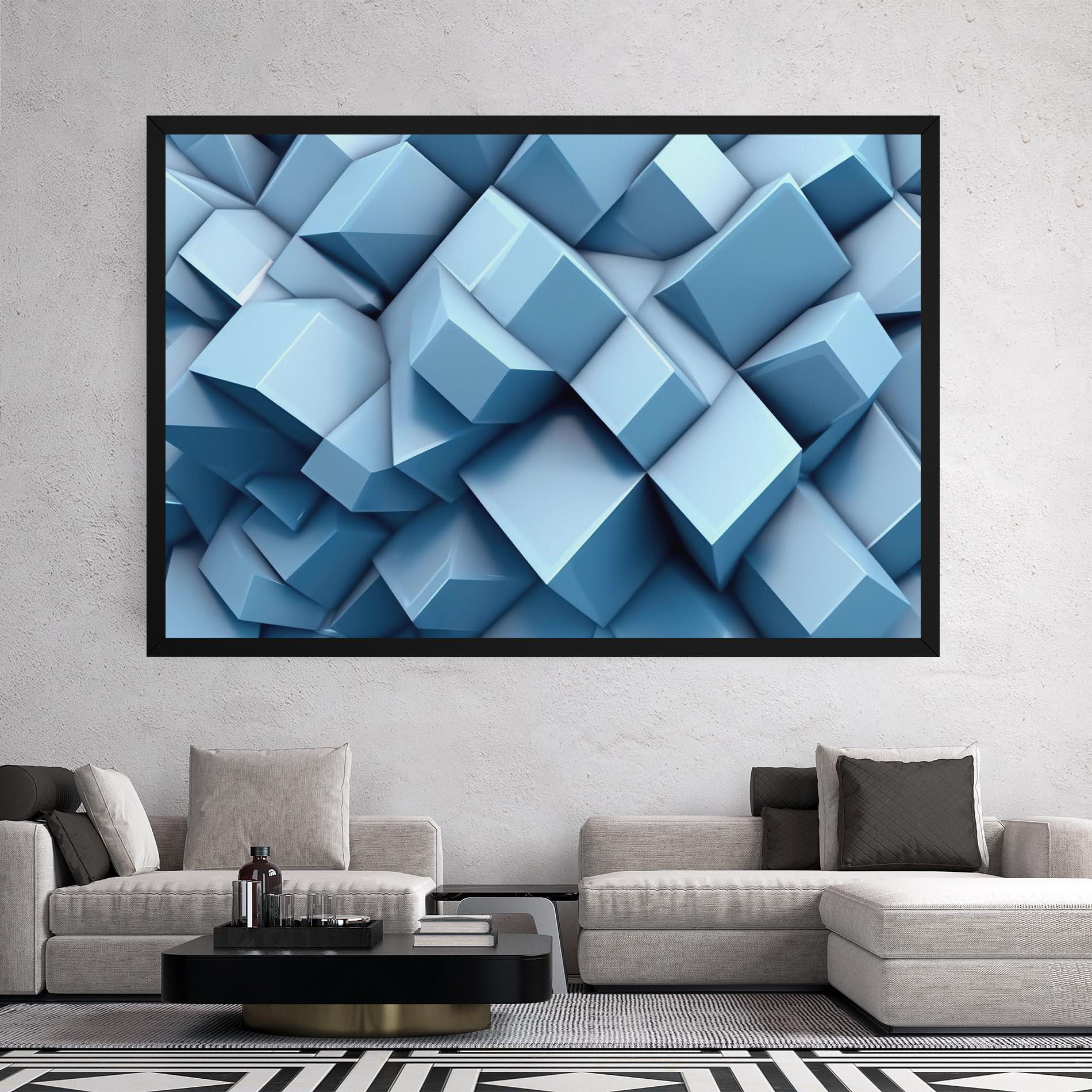 Tablou Canvas Light Blue Shapes Mix mockup 2