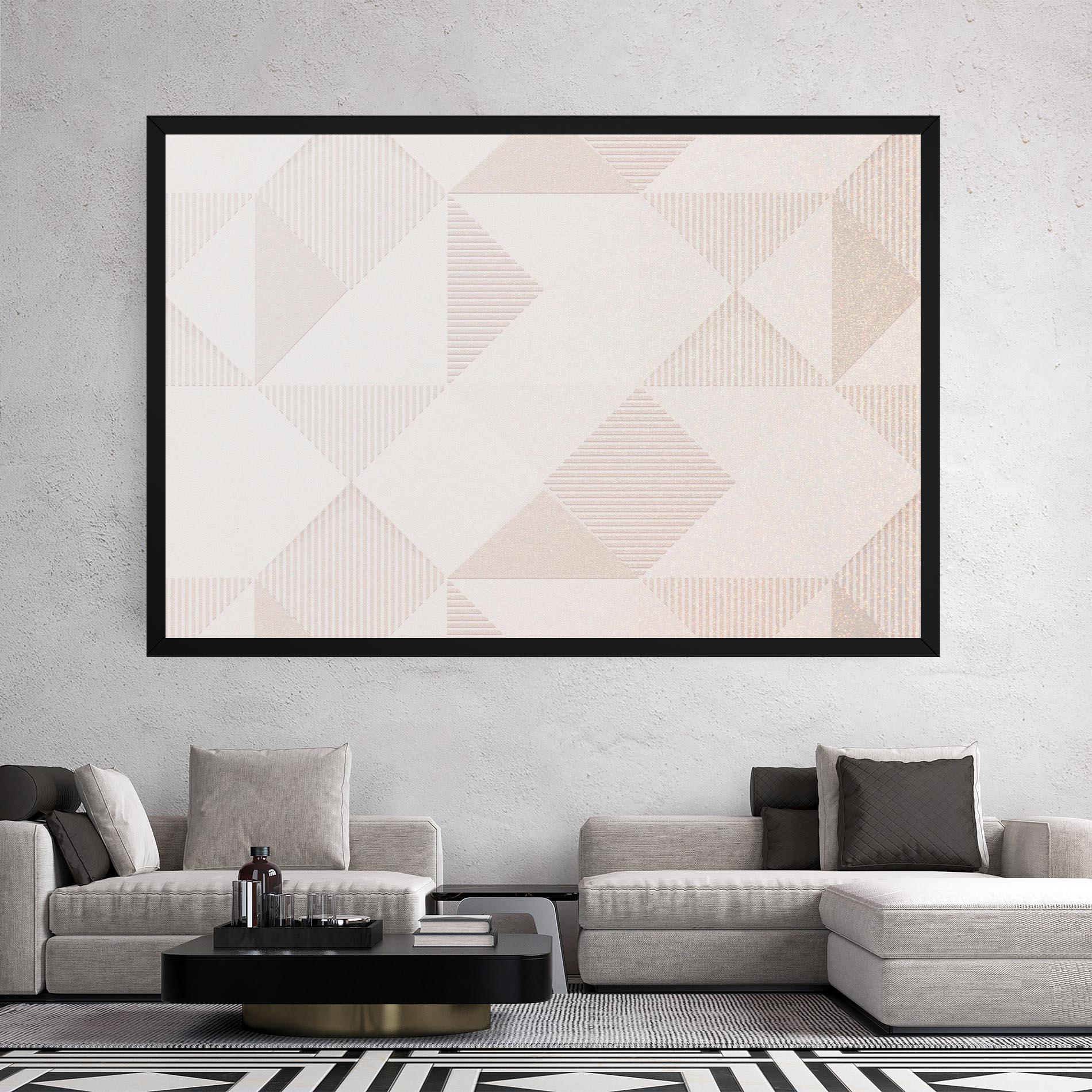 Tablou Canvas Light Cream Rhombus mockup 2