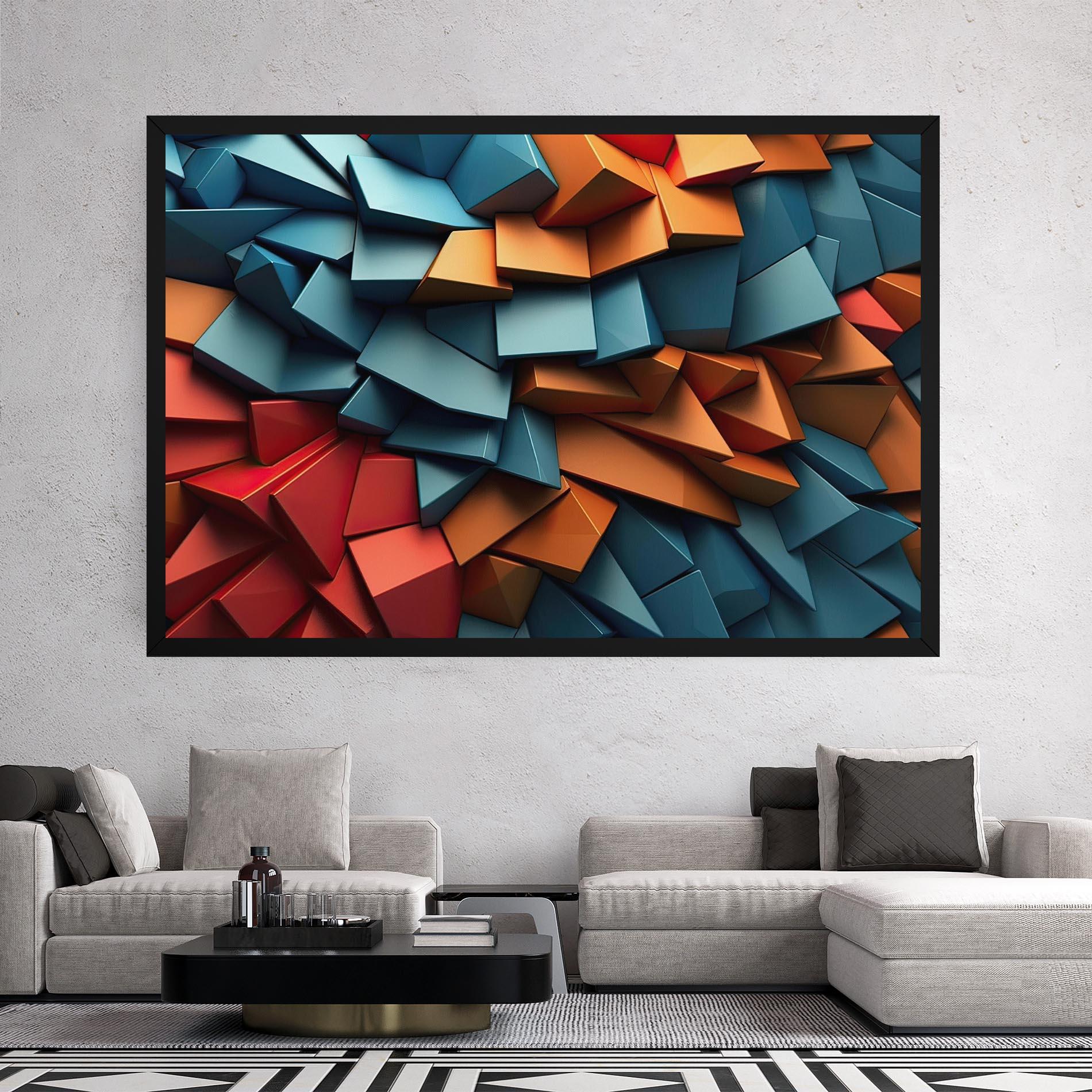 Tablou Canvas Multicolor Triangle mockup 2