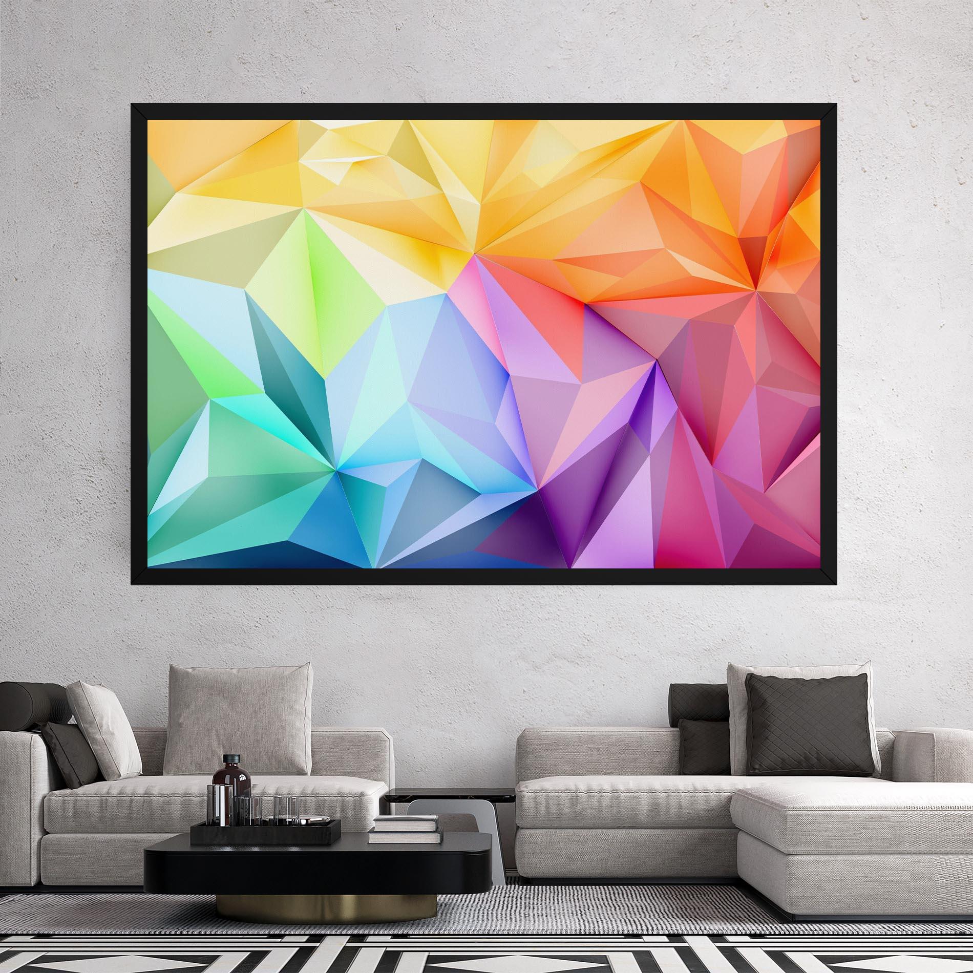 Tablou Canvas Rainbow Triangle Mix mockup 2
