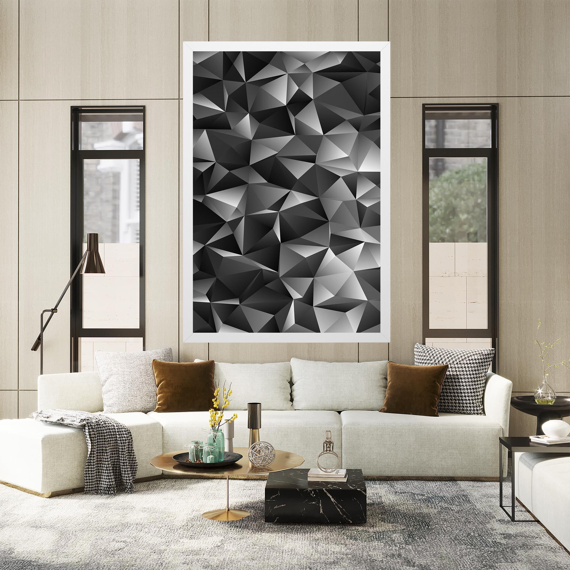 Tablou Canvas Black Triangle Pattern mockup 2