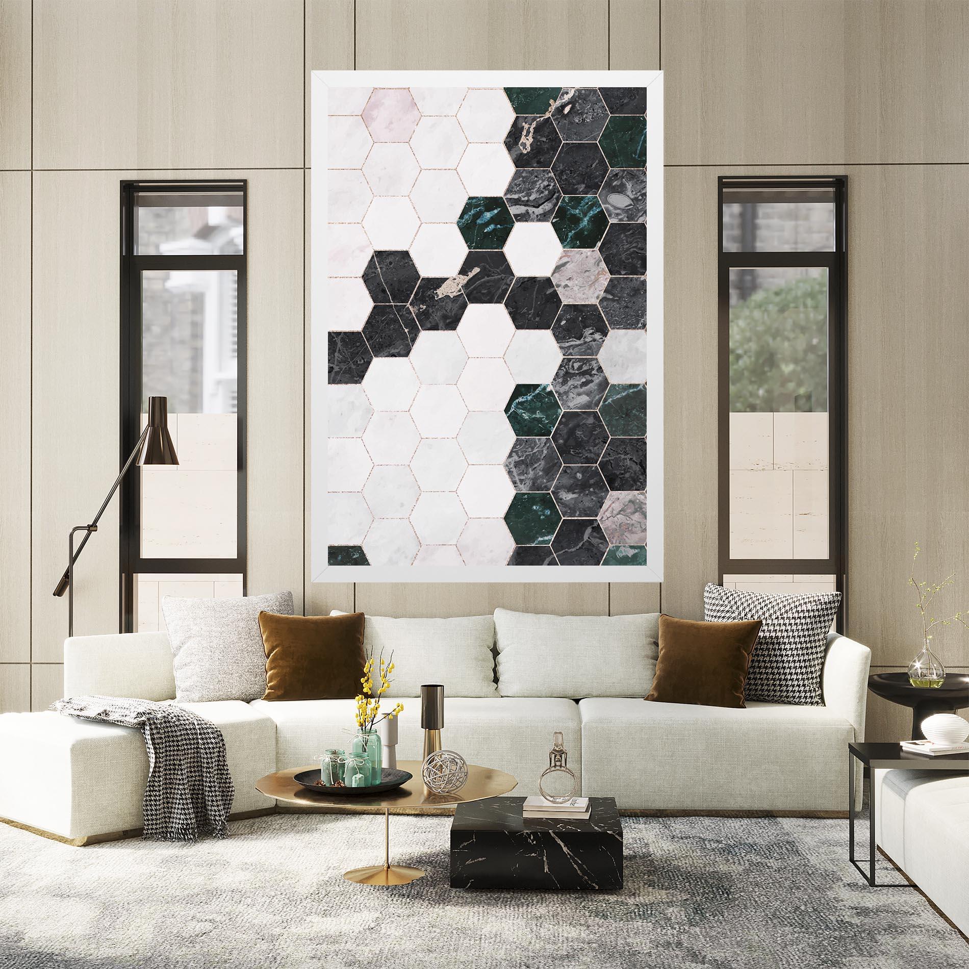 Tablou Canvas Green Hexagon mockup 2