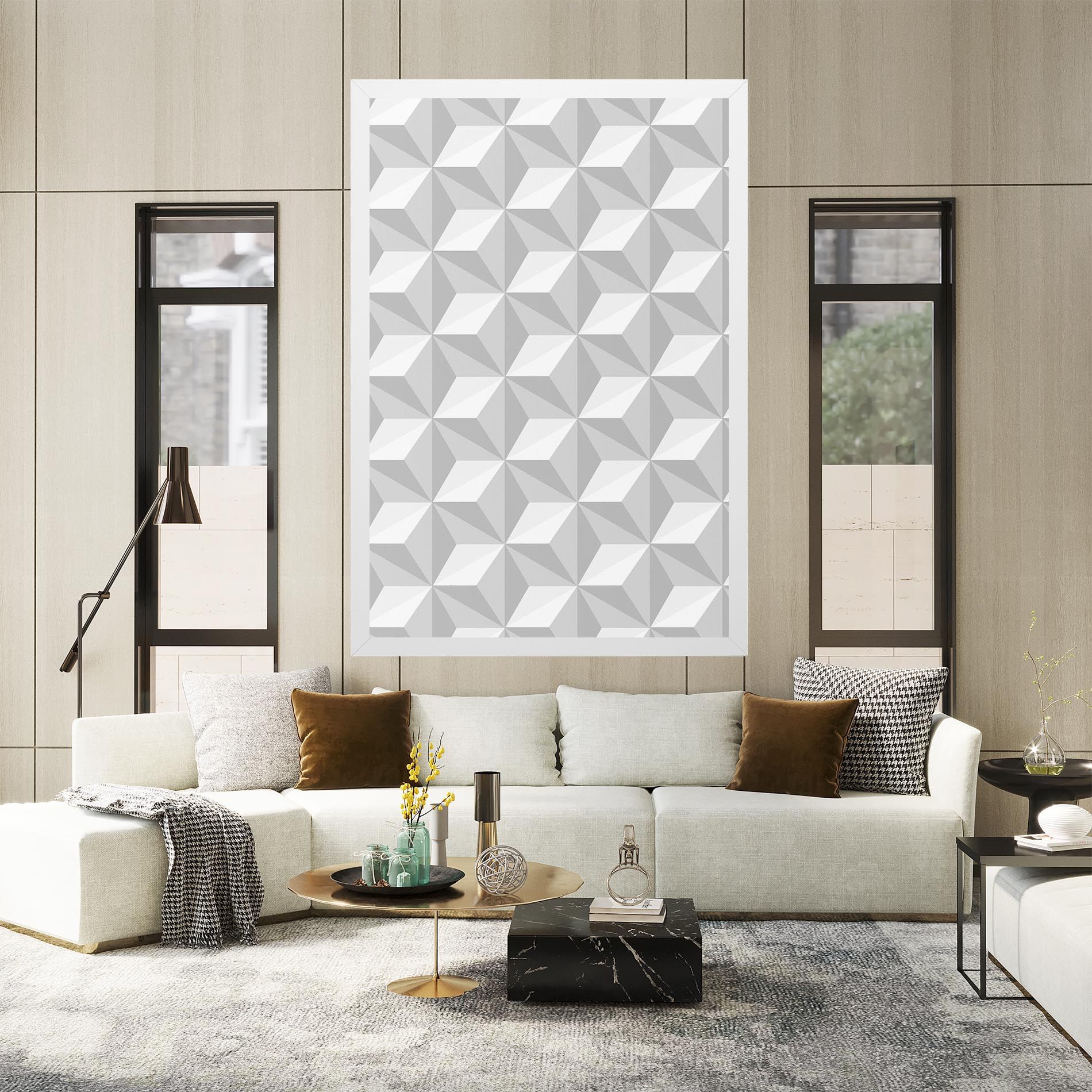 White Triangle Pattern mockup 2