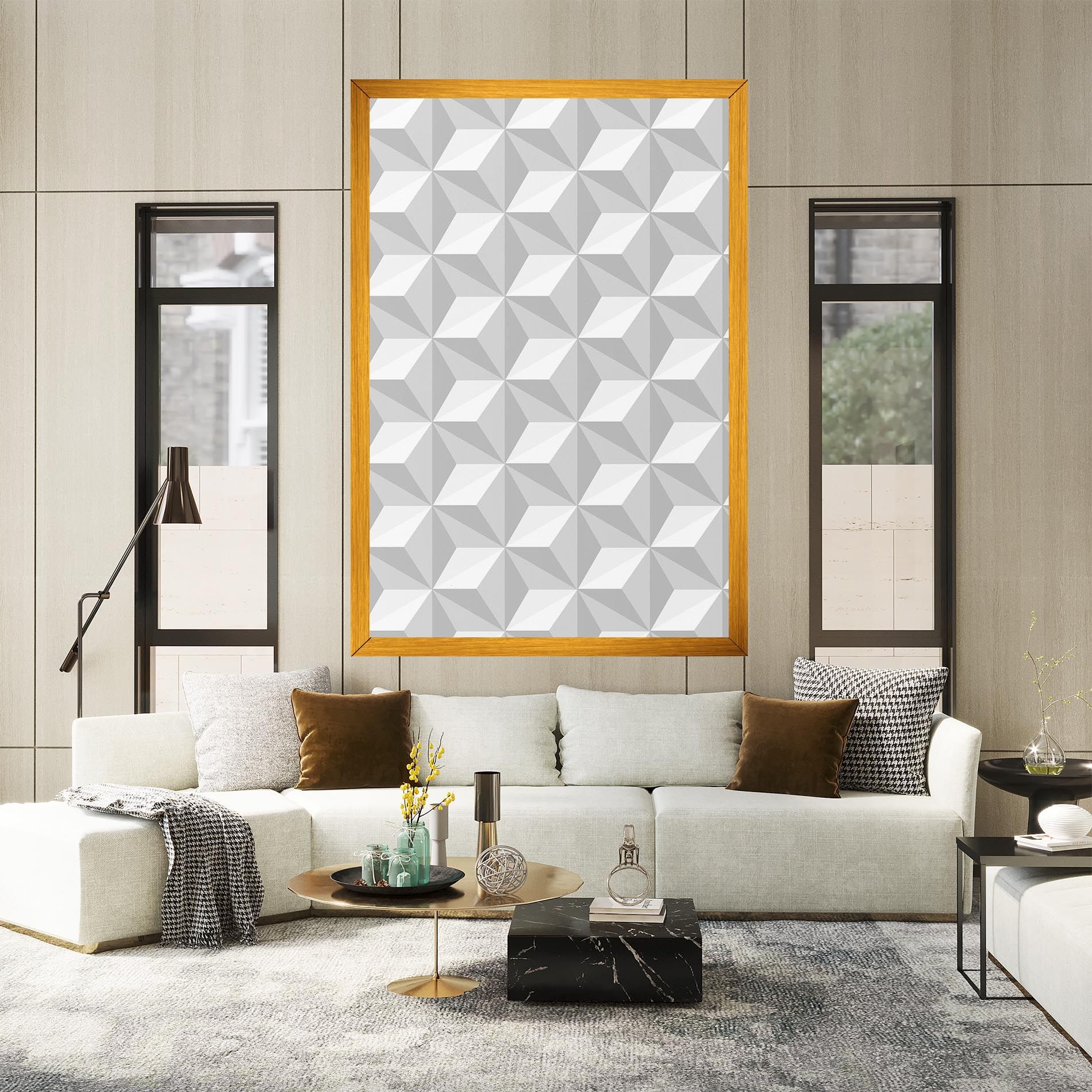 White Triangle Pattern mockup 2