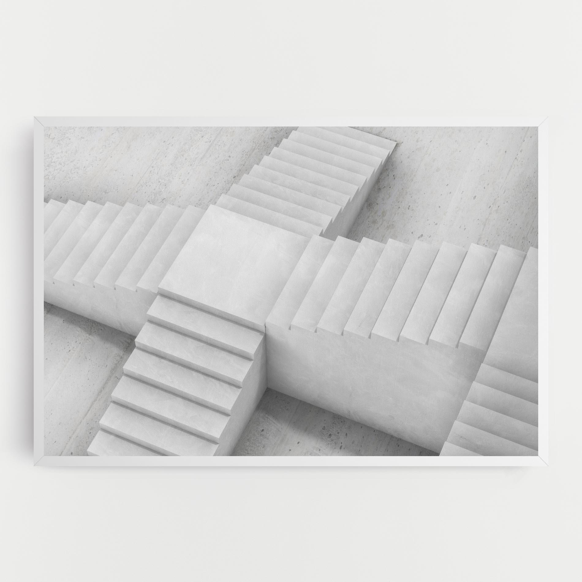 Tablou Canvas White X Stairway mockup 0