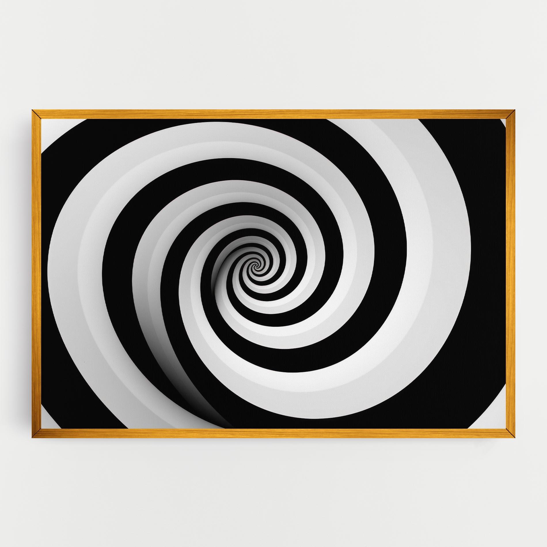 Tablou Canvas Black White Spiral mockup 0