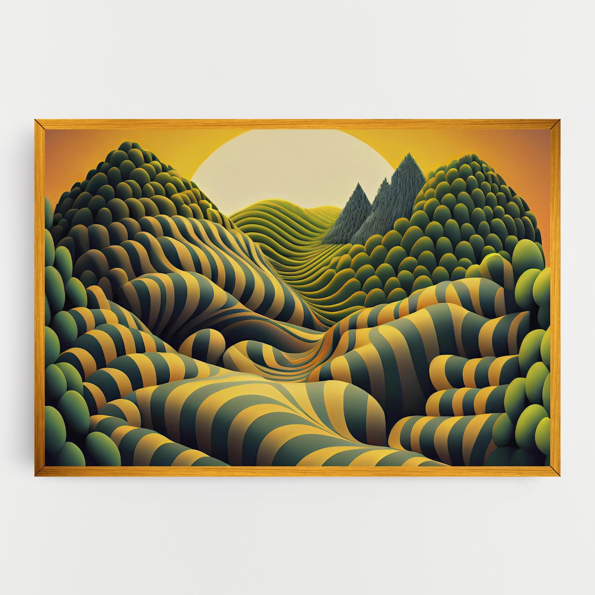 Tablou Canvas Green Yellow View mockup 0