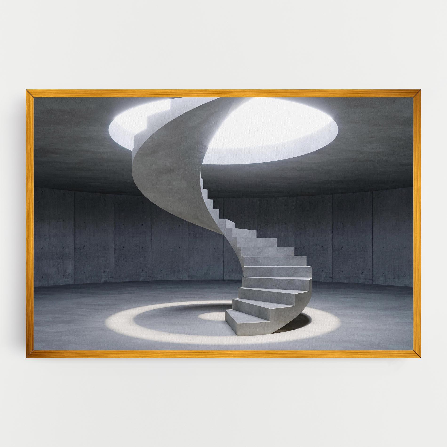 Tablou Canvas Spiral White Staircase mockup 0